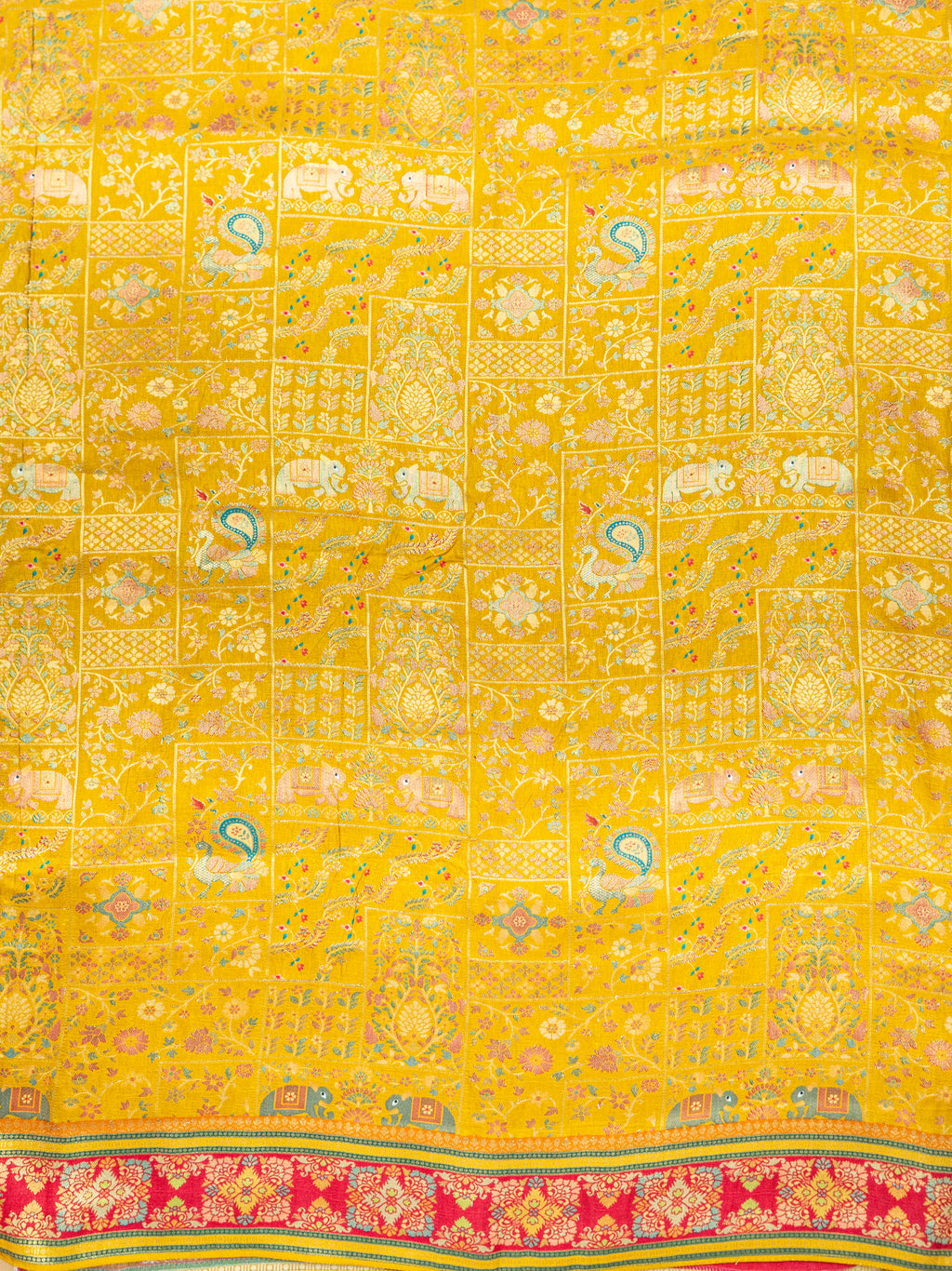 Mustard Rajwada Silk Saree