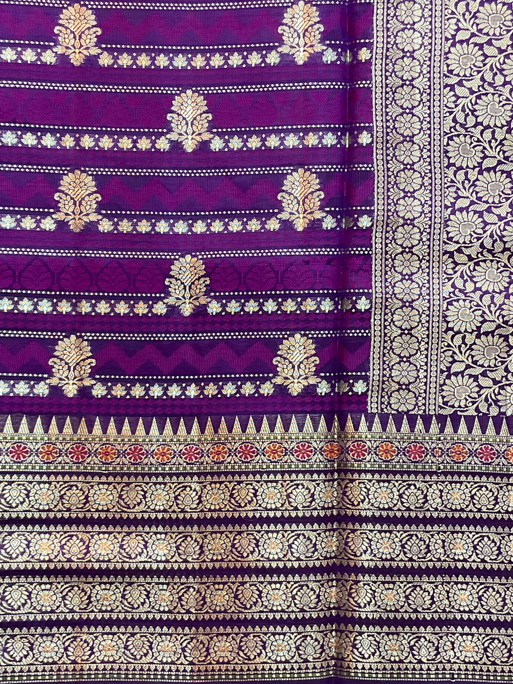 Purple Pure Banarasi Silk Saree