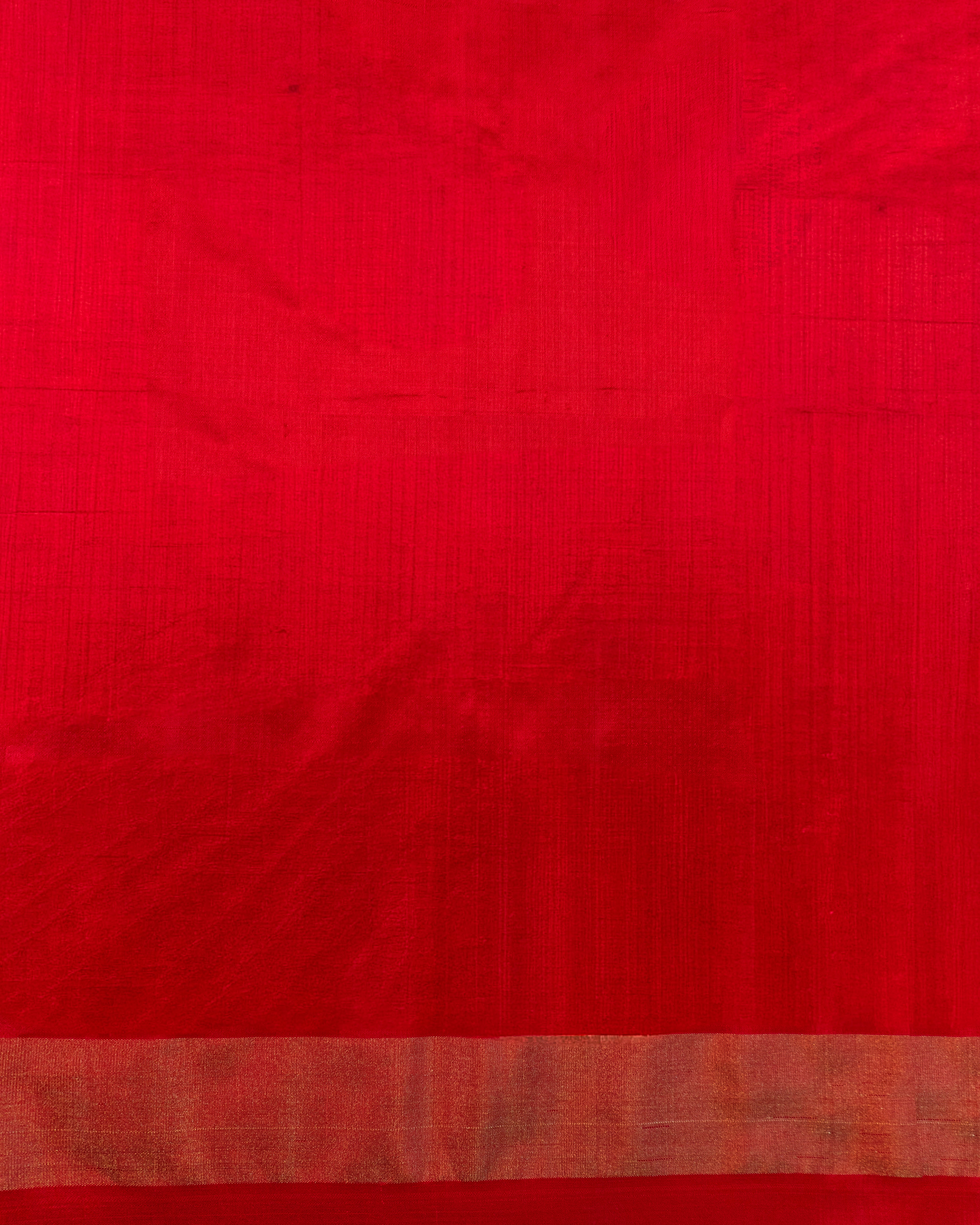 Red Pochampally Ikat Zari Saree