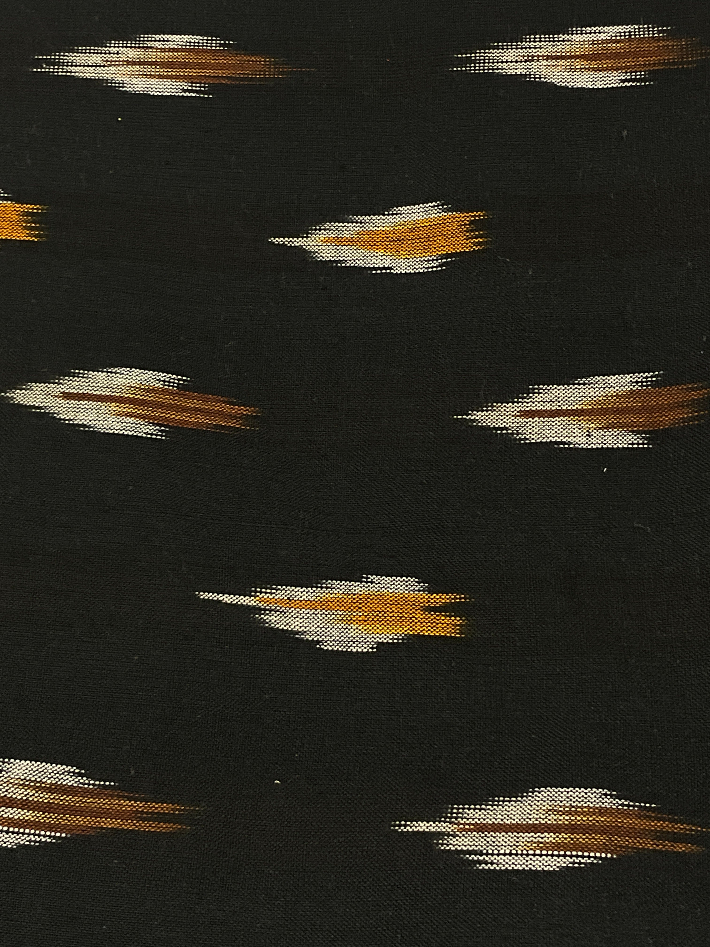 Black Pochampally Ikat Cotton Fabric