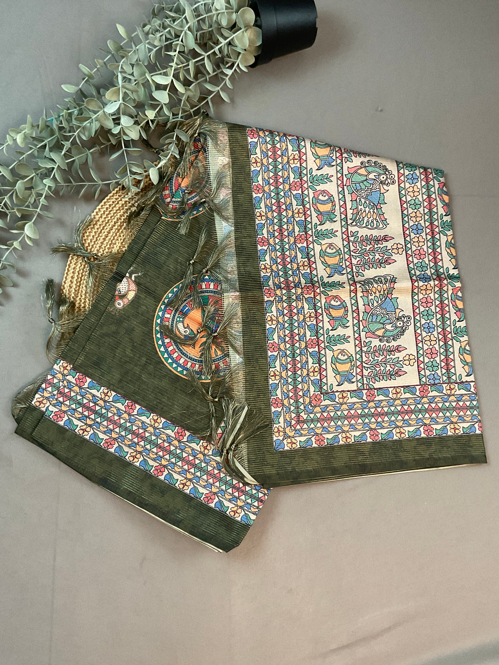 Deep Green Kalamkari Dress Material