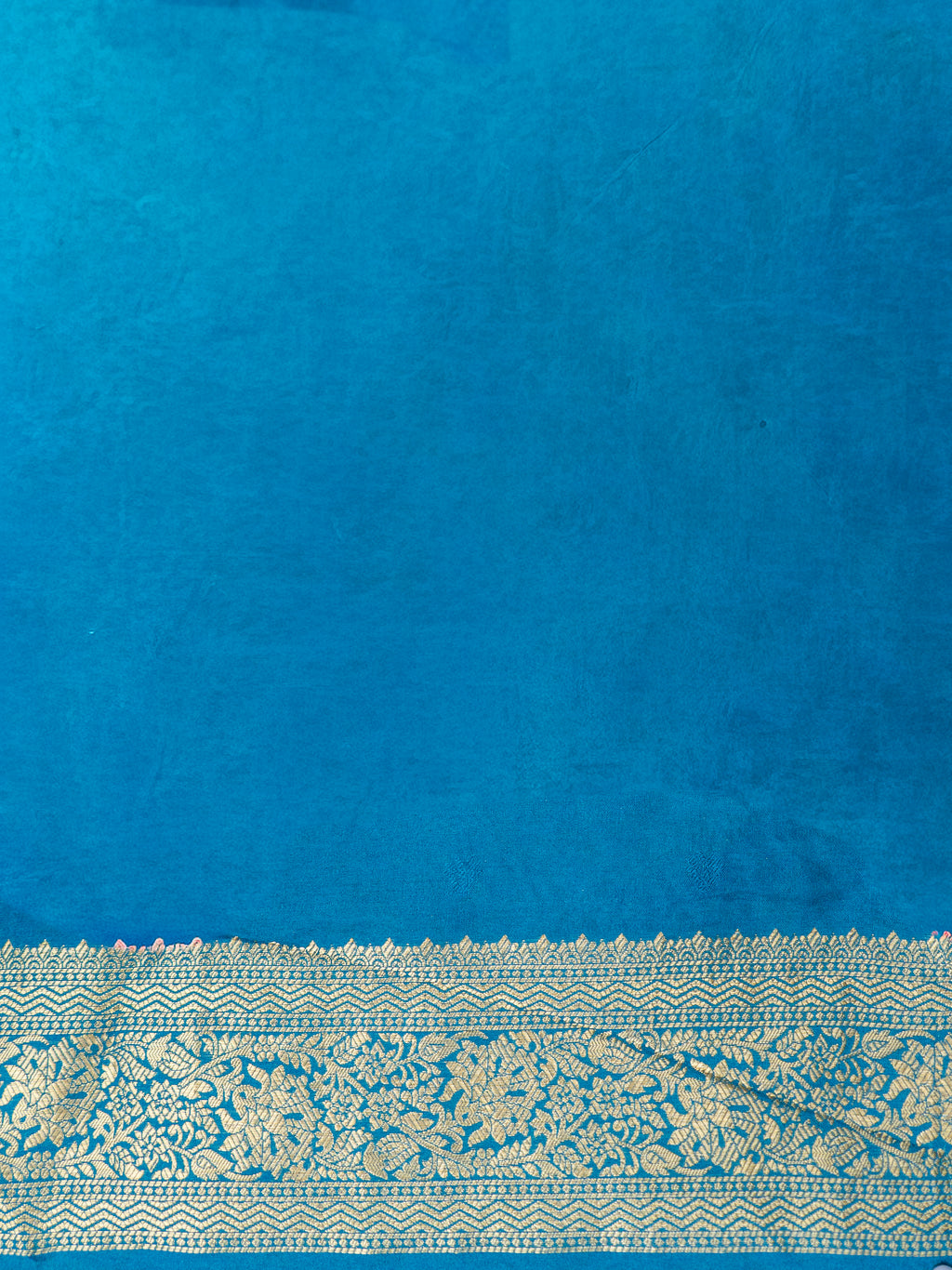Blue Green Rajwada Peacock Saree