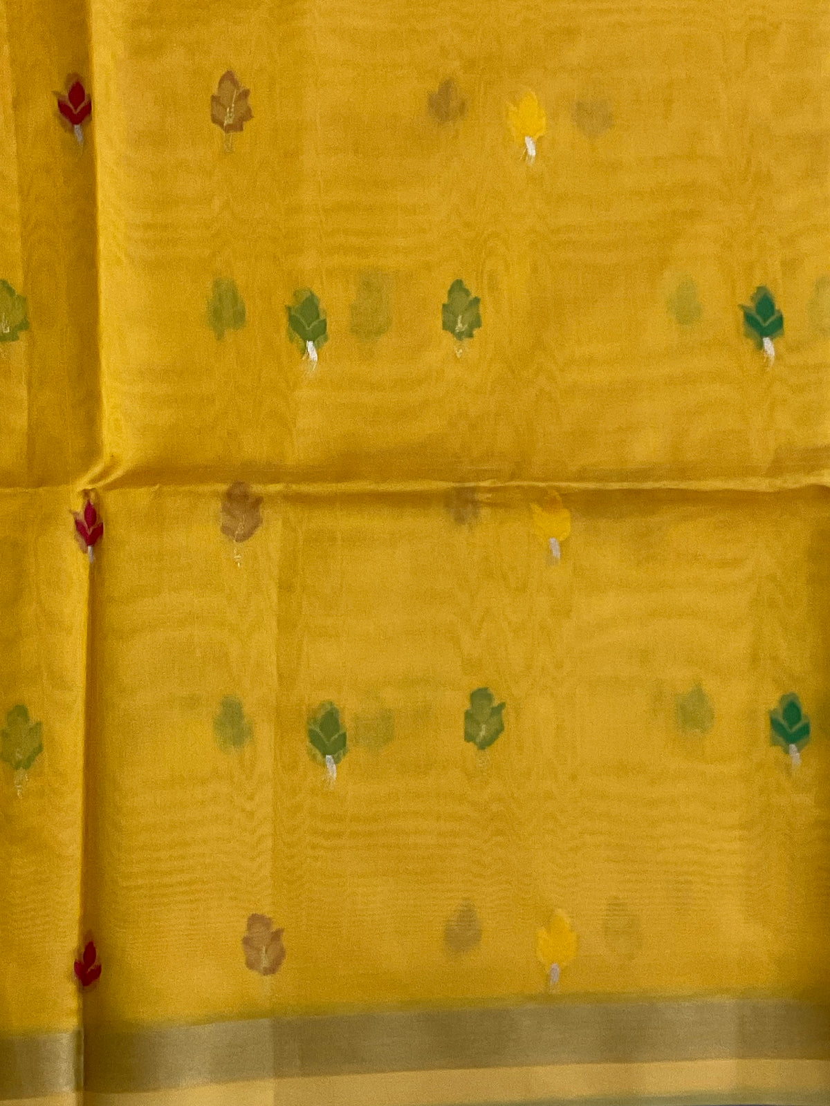 Vibrant Yellow Jamdani Silk Saree with Paithani-Style Mustard Pallu with blouse