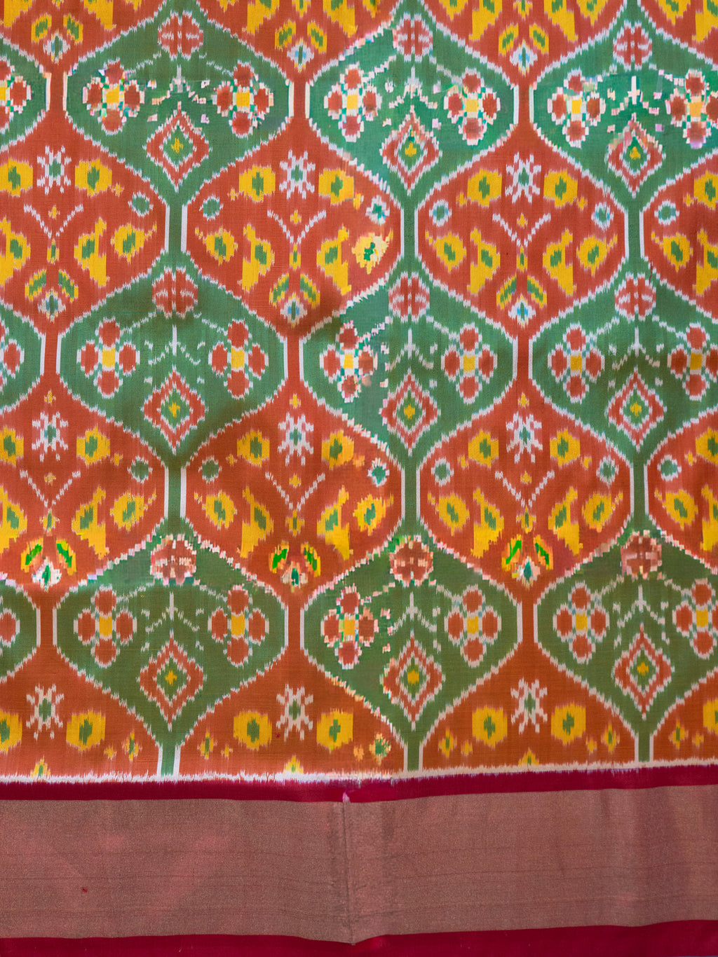 Green Pochampally Ikat Silk Saree