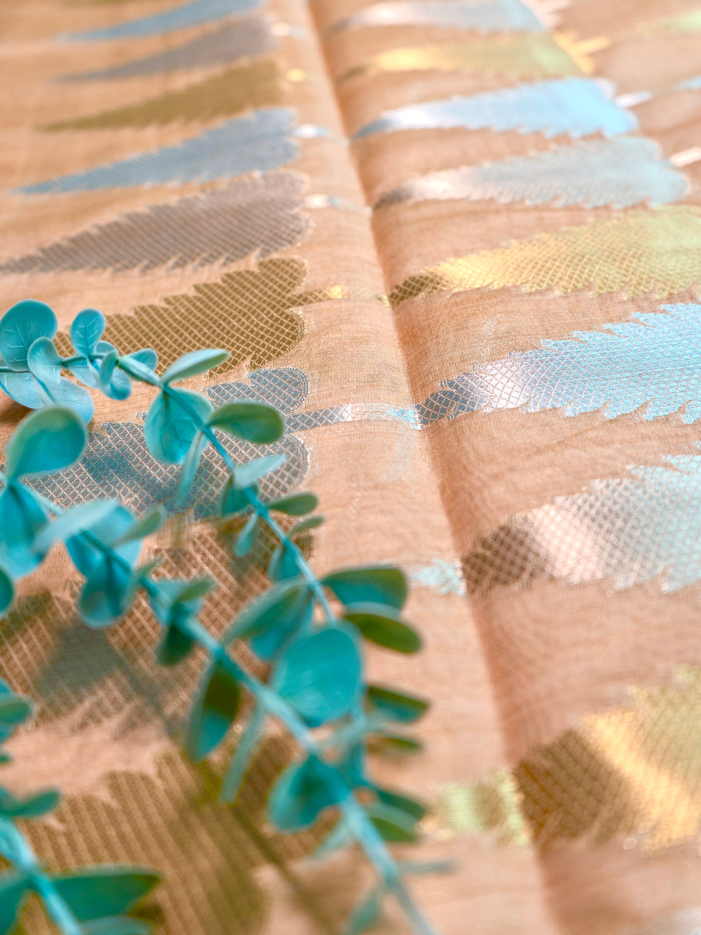 Orange Pochampally Zari Cotton Saree