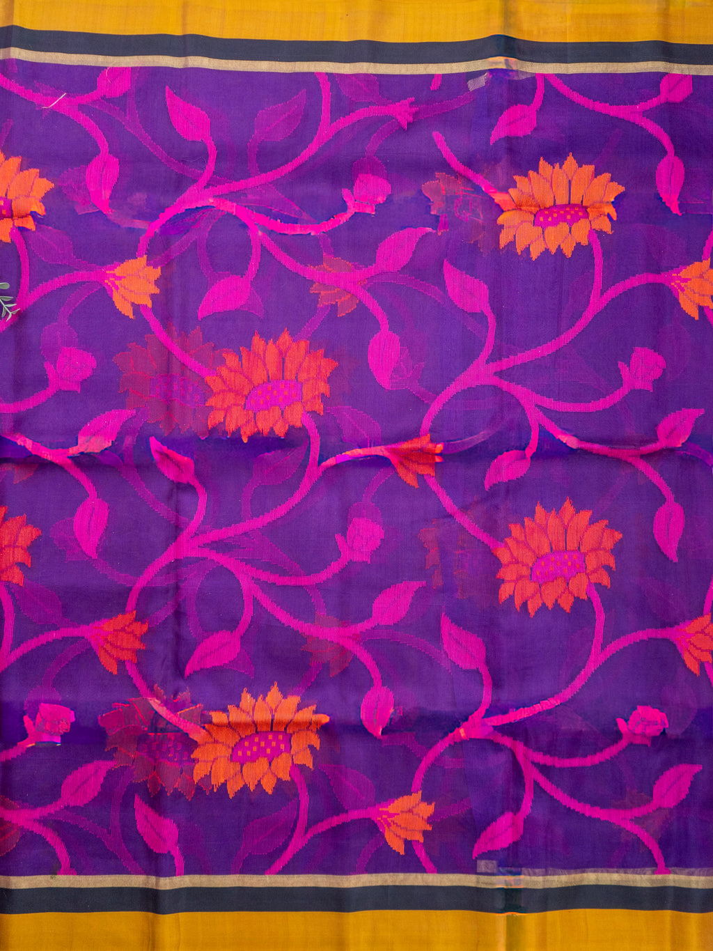 Purple Uppada Floral Silk Saree