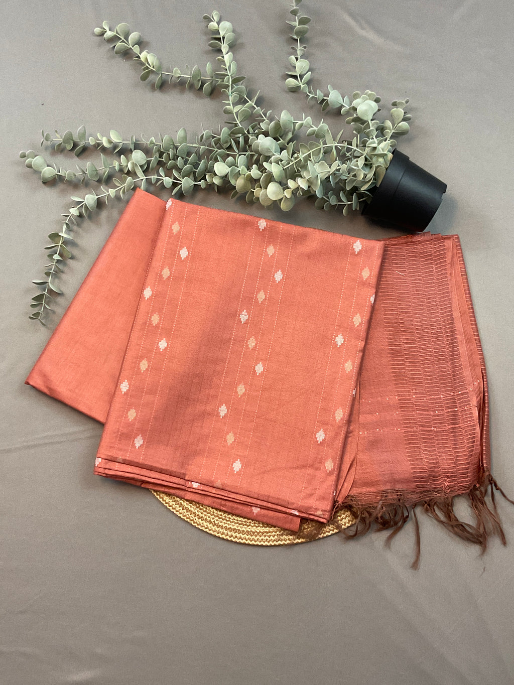 Red Handloom Silk Designer Dress Material – Unstitched 3-Piece Suit with Woven Dupatta