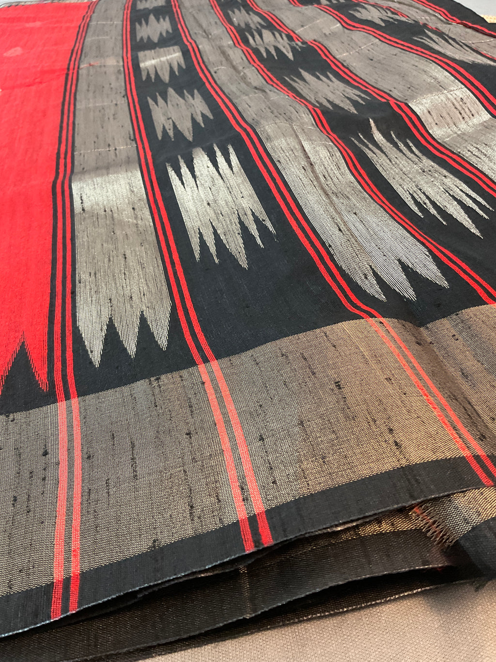 Red Nizami Raw Silk Saree