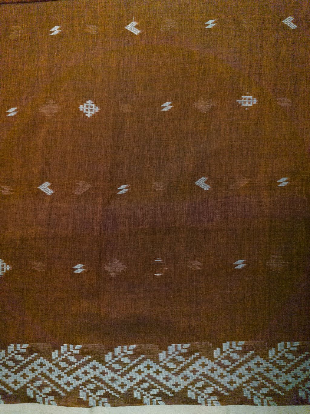 Orange Pochampally Cotton Saree