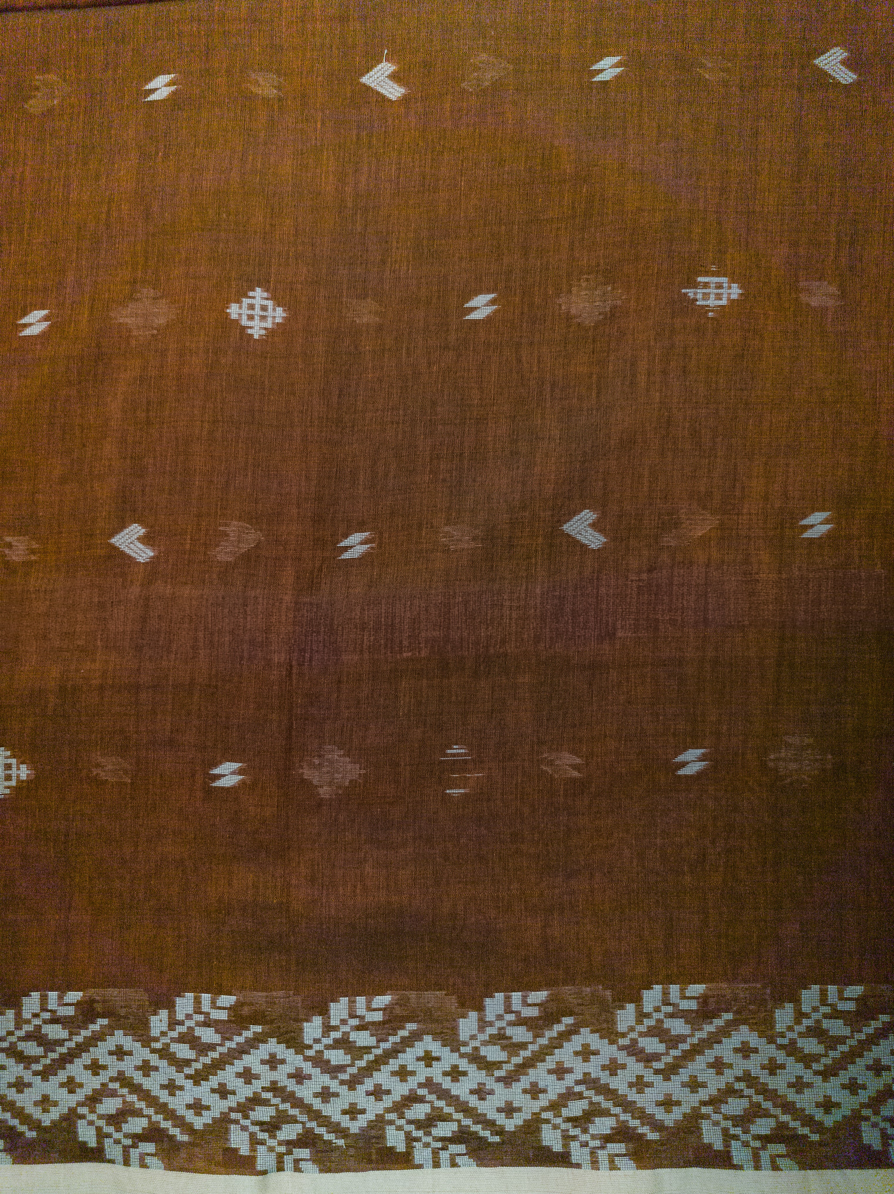 Orange Pochampally Cotton Saree