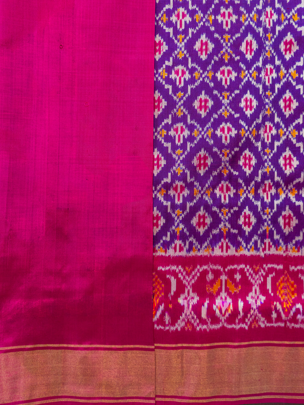 Purple Pochampally Ikat Silk Saree
