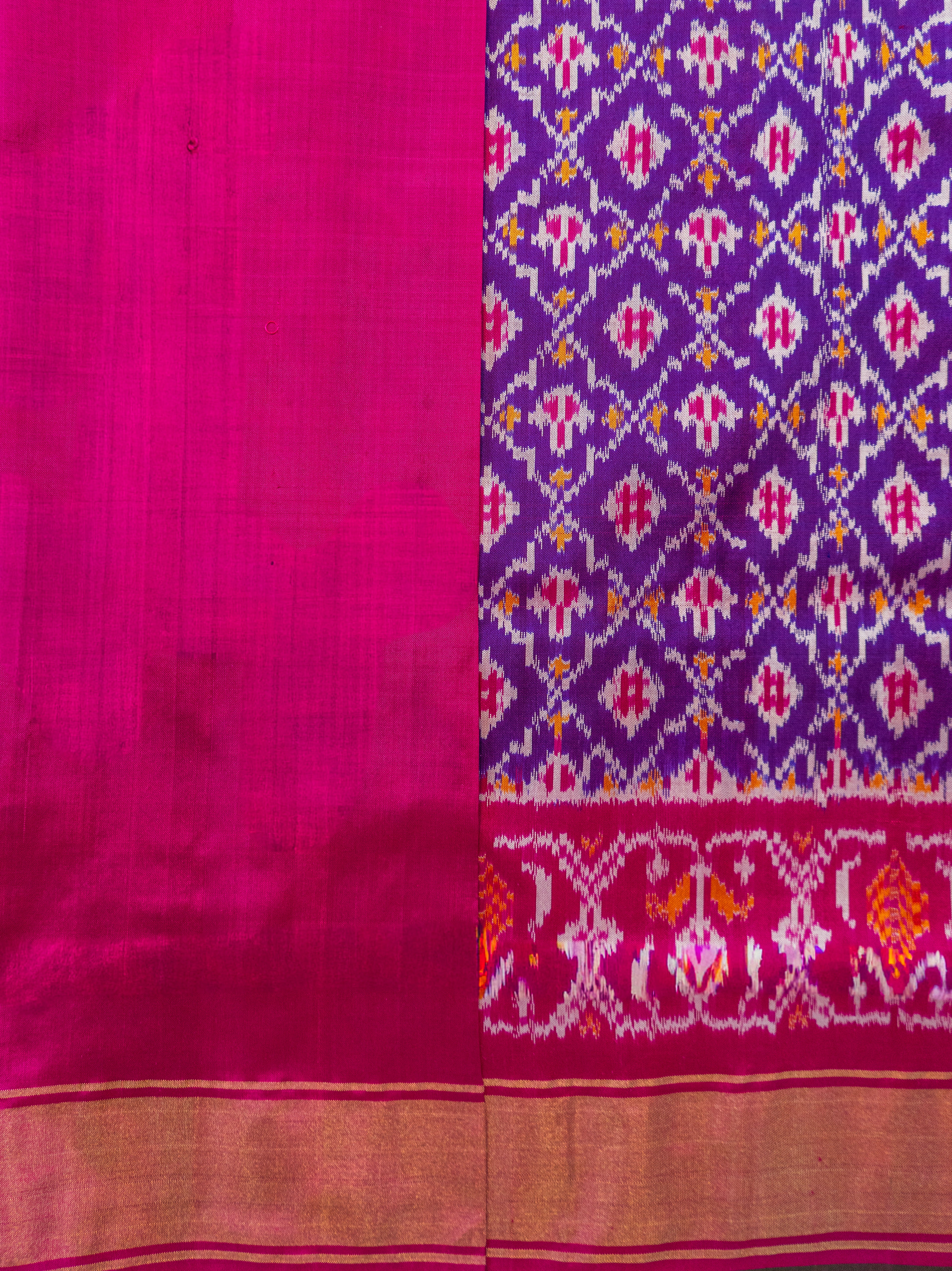 Purple Pochampally Ikat Silk Saree