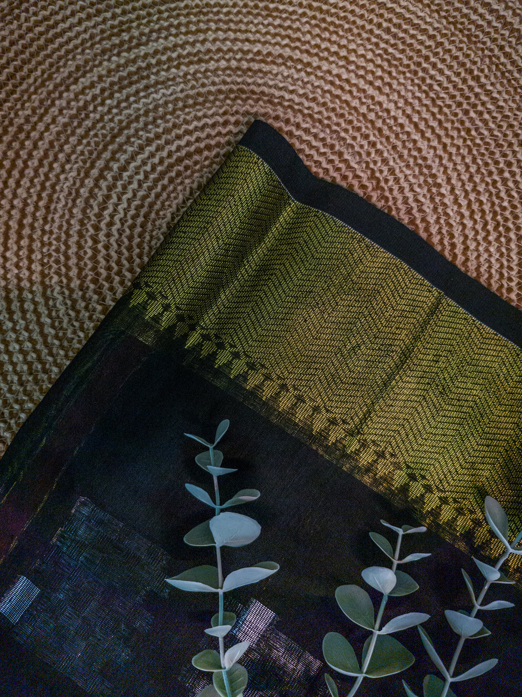Red & Black Handloom Cotton Saree