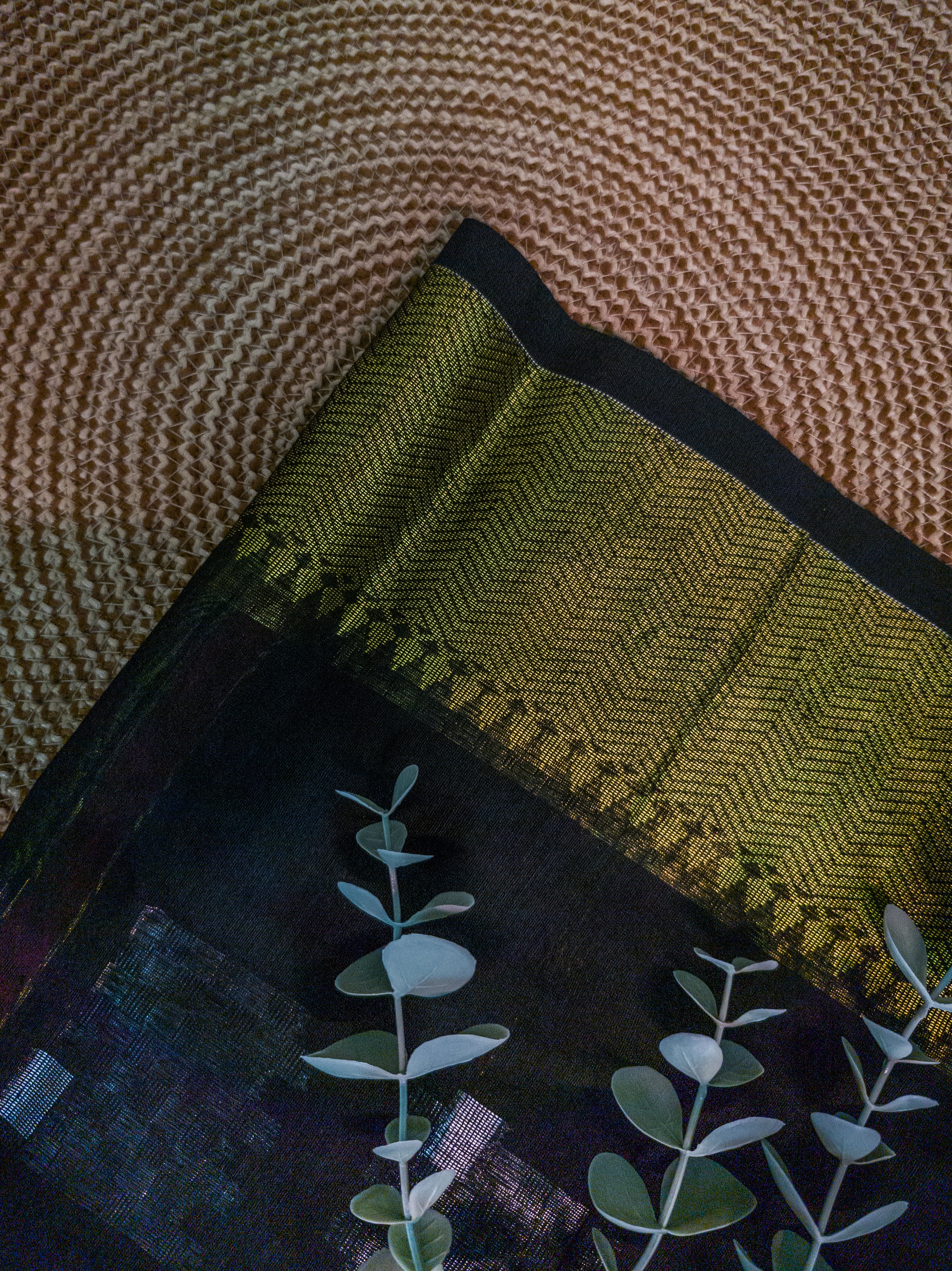 Red & Black Handloom Cotton Saree