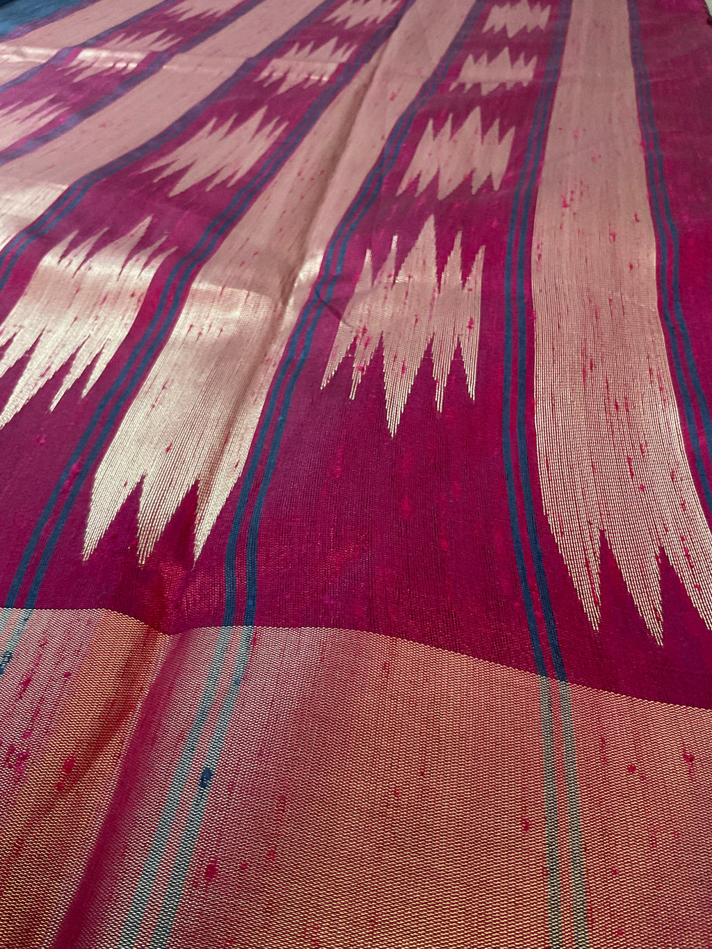 Blue Nizami Raw Silk Saree