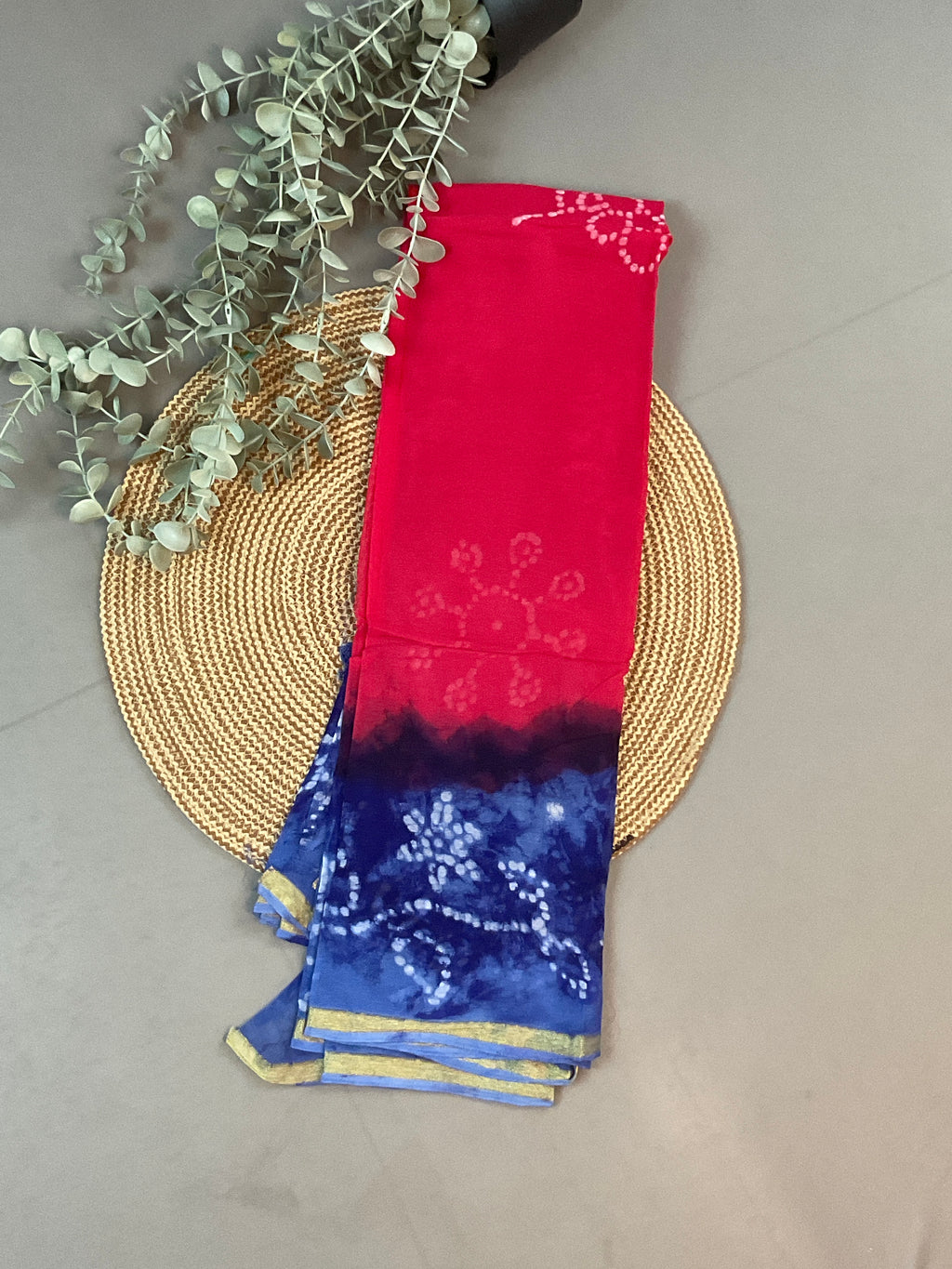 Blue Batik Print Dress Material