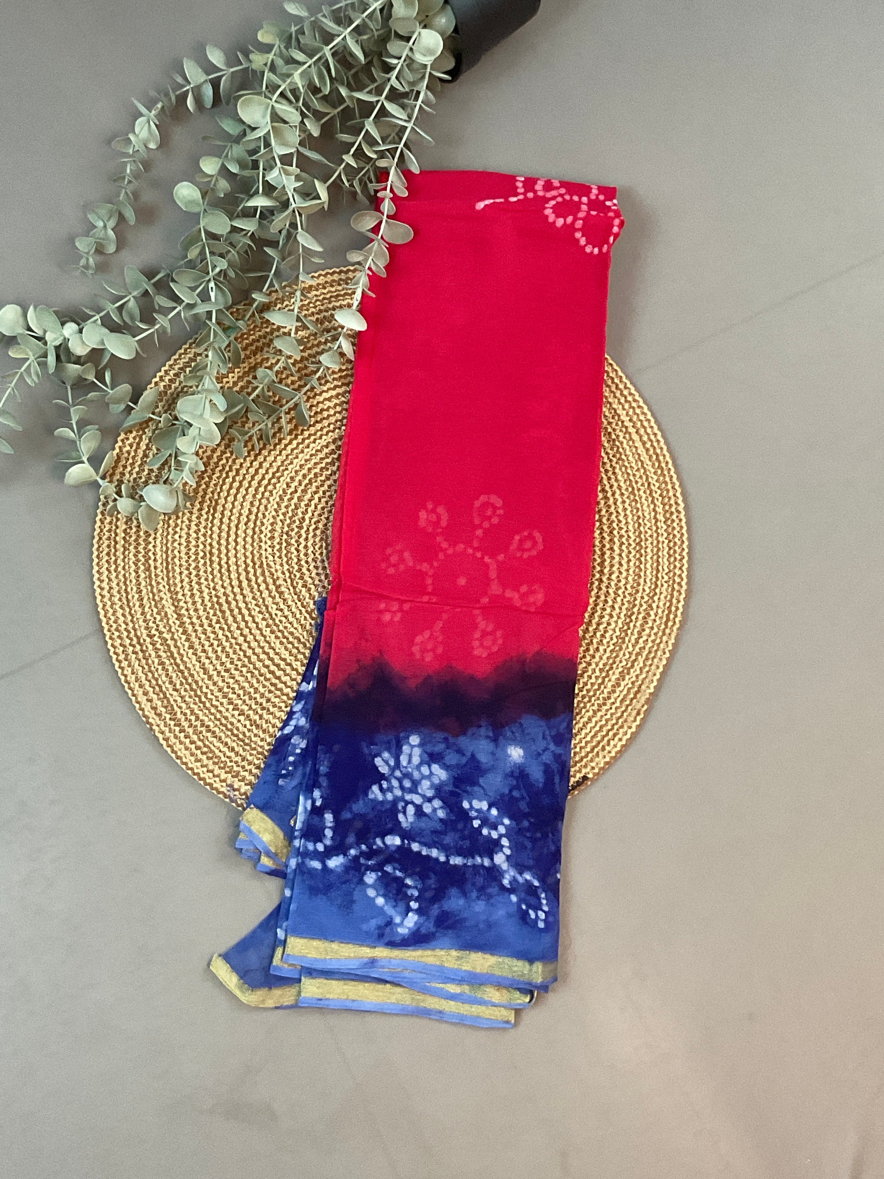 Blue Batik Print Dress Material