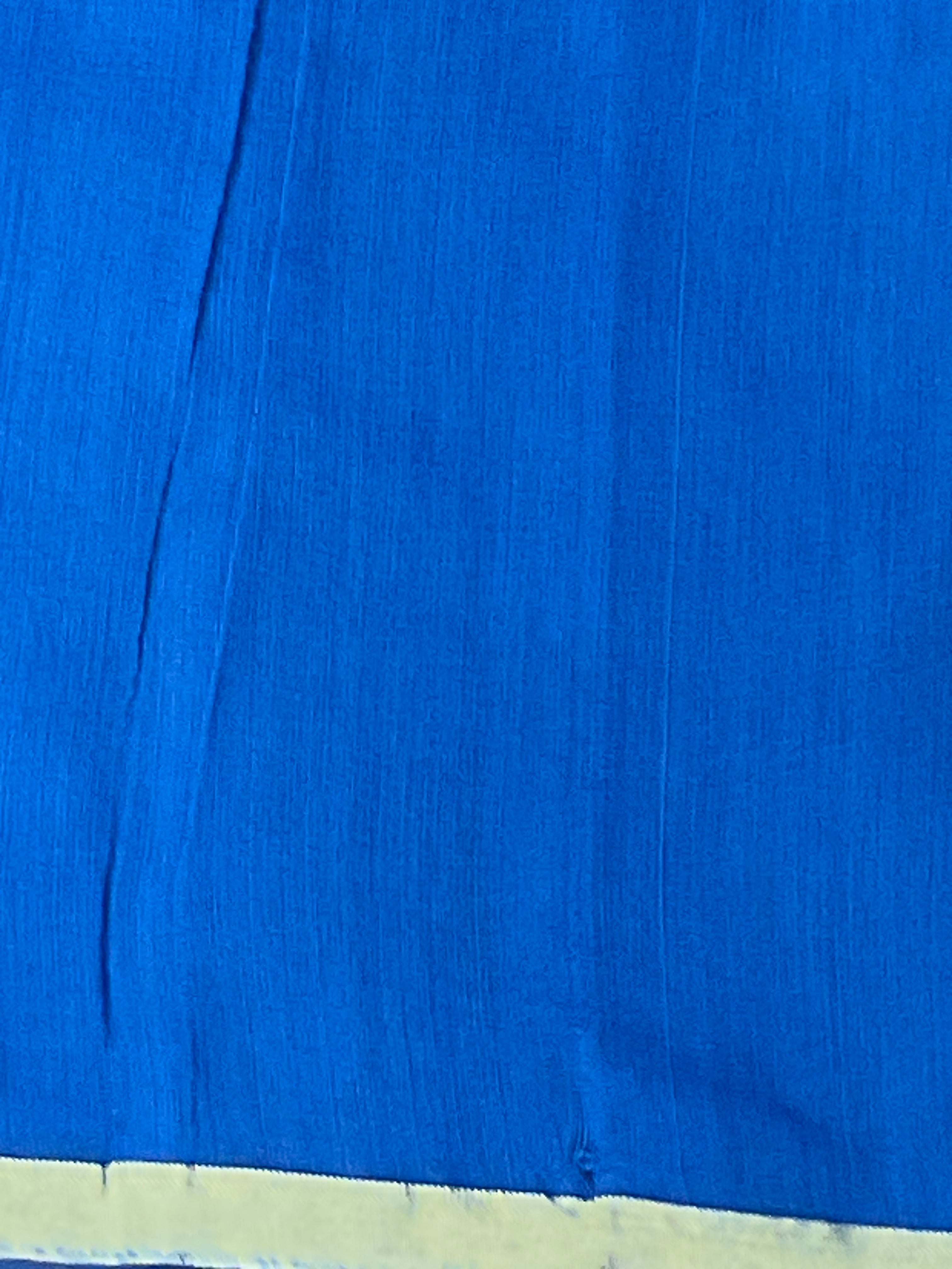 Handloom cotton silk saree in Kalamkari Vareli printing all over with blouse — mustard saree with blue pallu