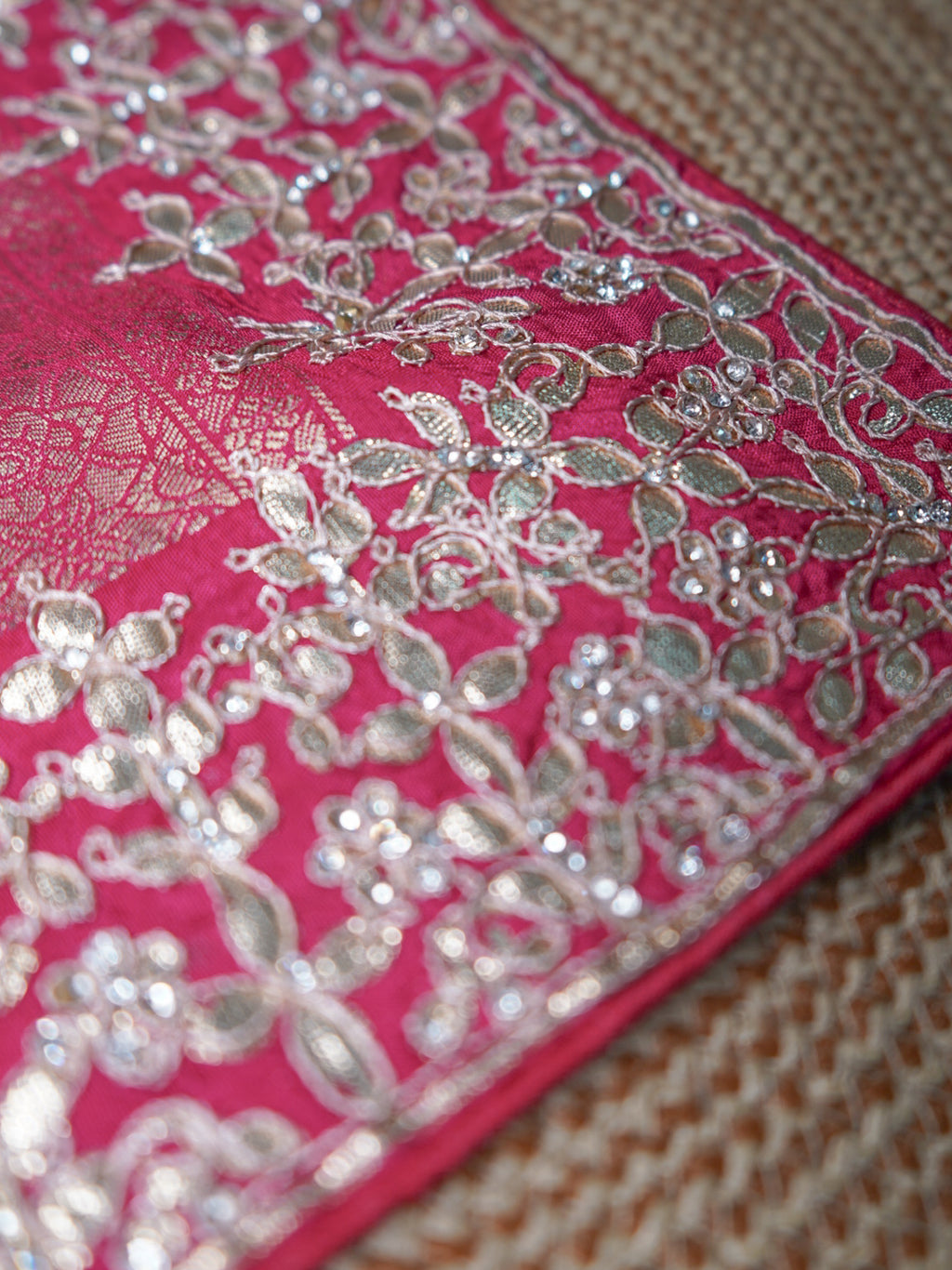 Pink Pure Silk Bandhani Saree – Heavy Embroidery with Zari Pallu Designer Saree