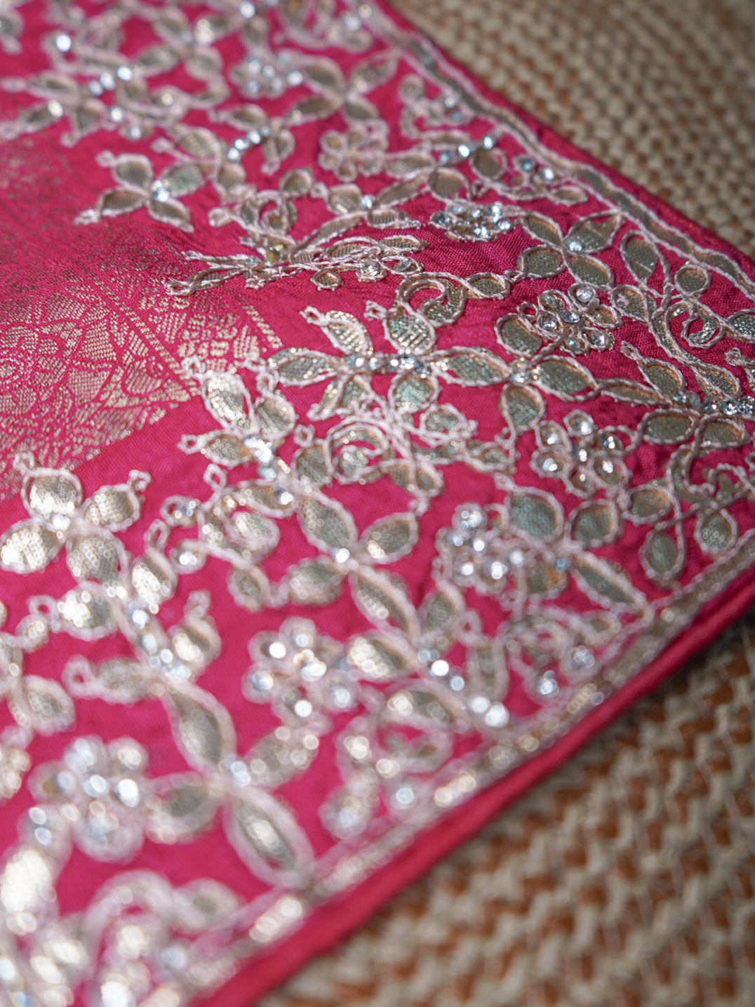Pink Pure Silk Bandhani Saree – Heavy Embroidery with Zari Pallu Designer Saree