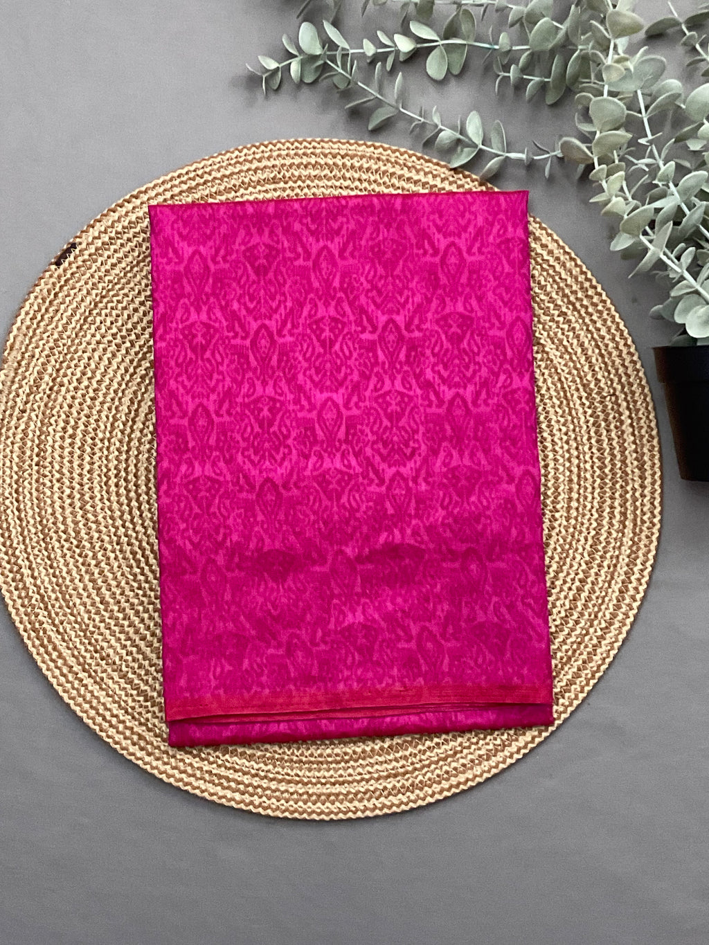 Rani pink designer bottom fabric for purple patola print suit set