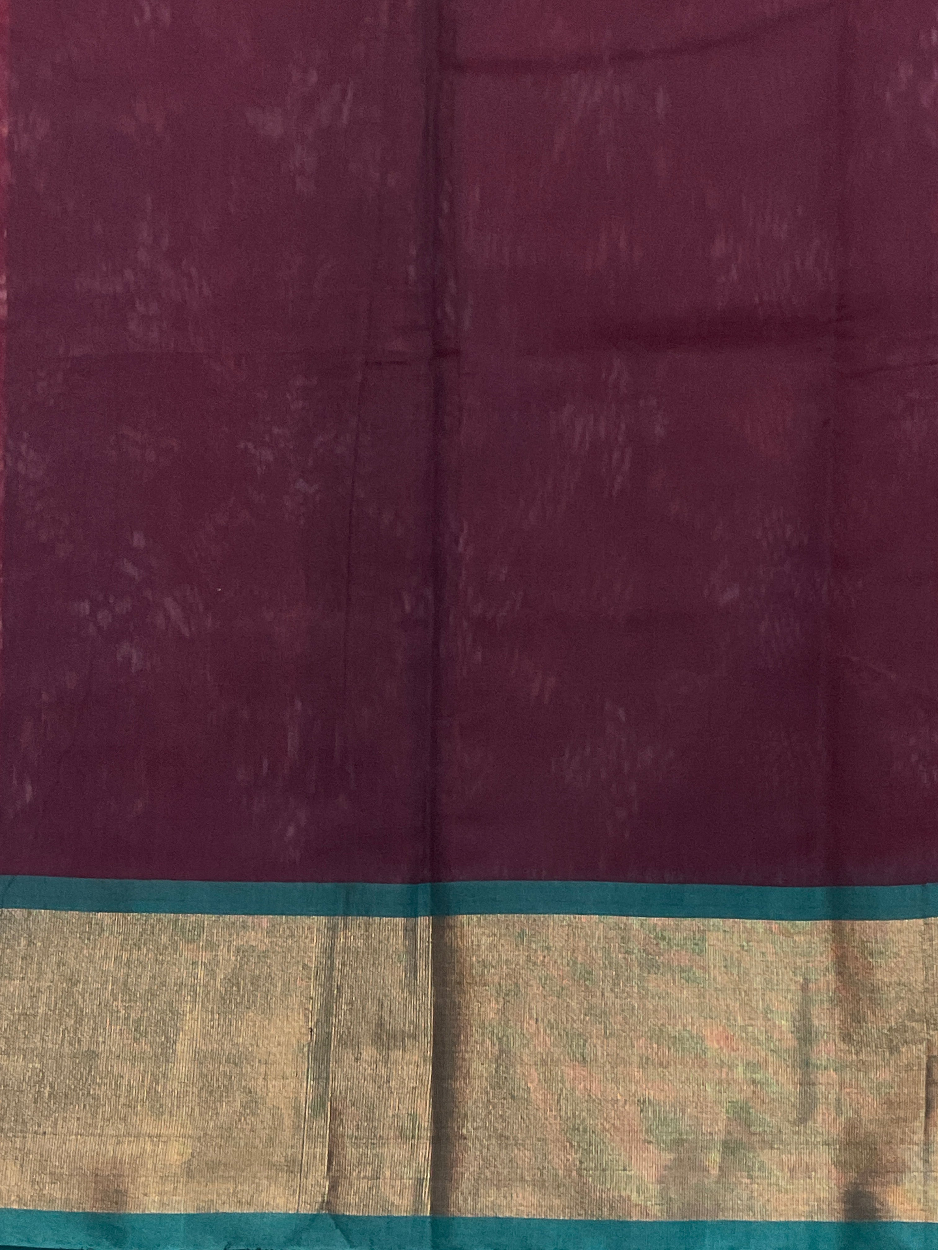 Red & Green Pochampally Sico Silk Saree