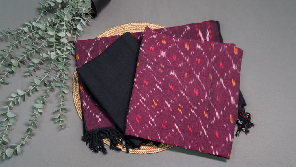 Pure handloom pochampally cotton dress material (Unstitched)