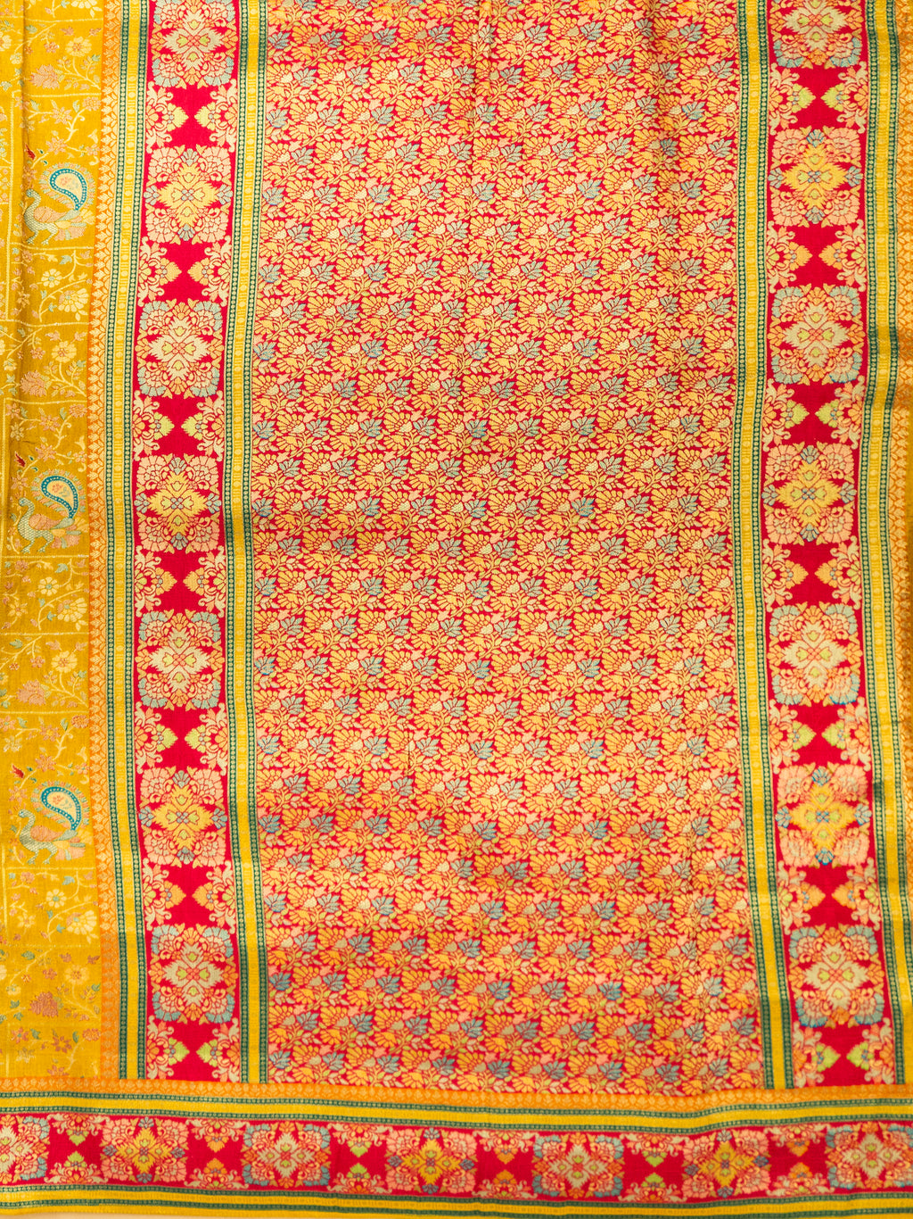 Mustard Rajwada Silk Saree