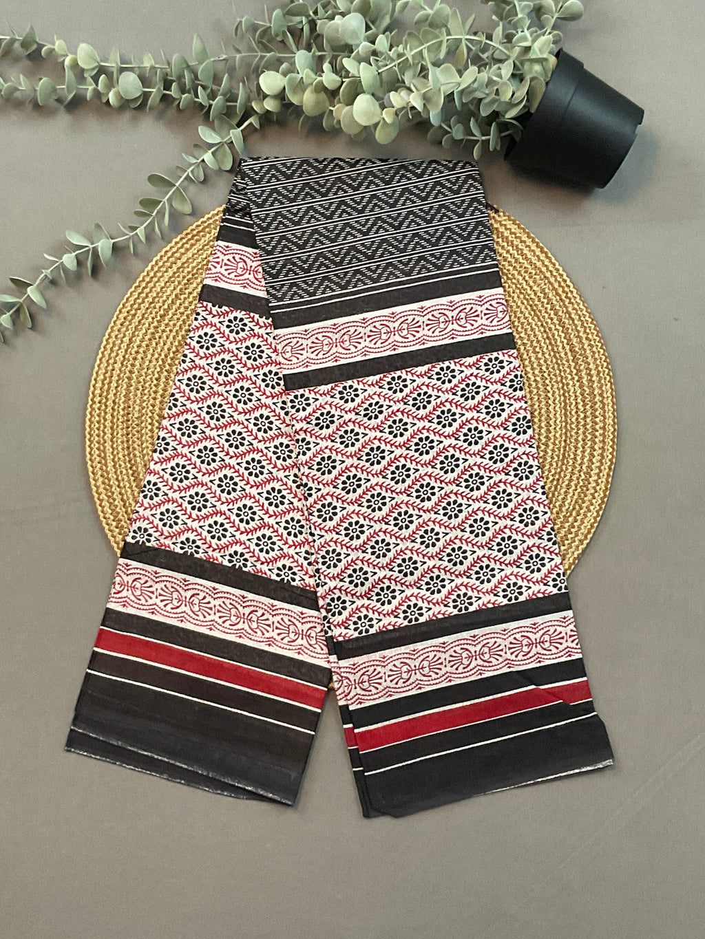 Pink Multicolour Pochampally Pure Cotton Printed Dress Material – Unstitched 3-Piece Suit