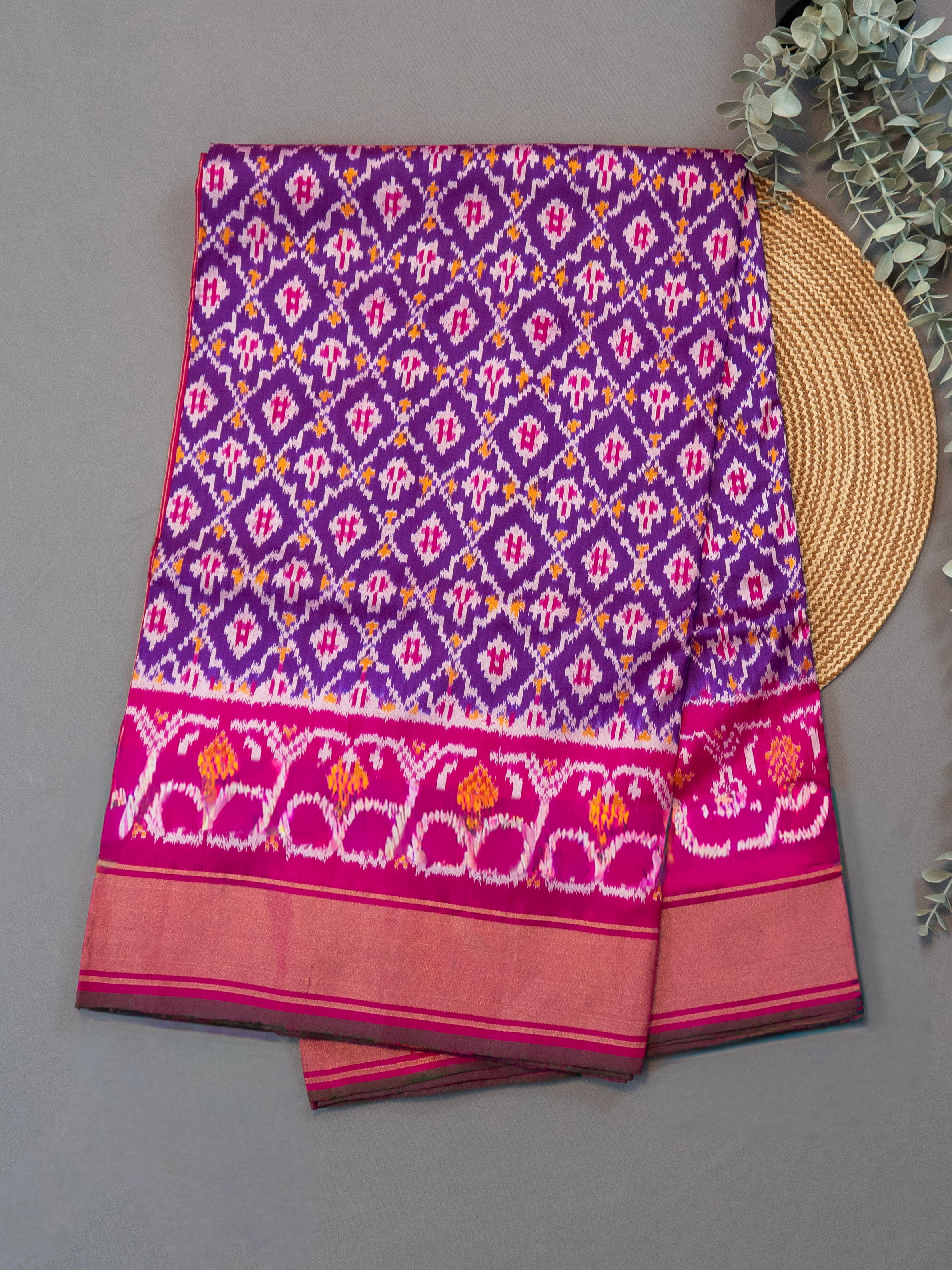 Purple Pochampally Ikat Silk Saree