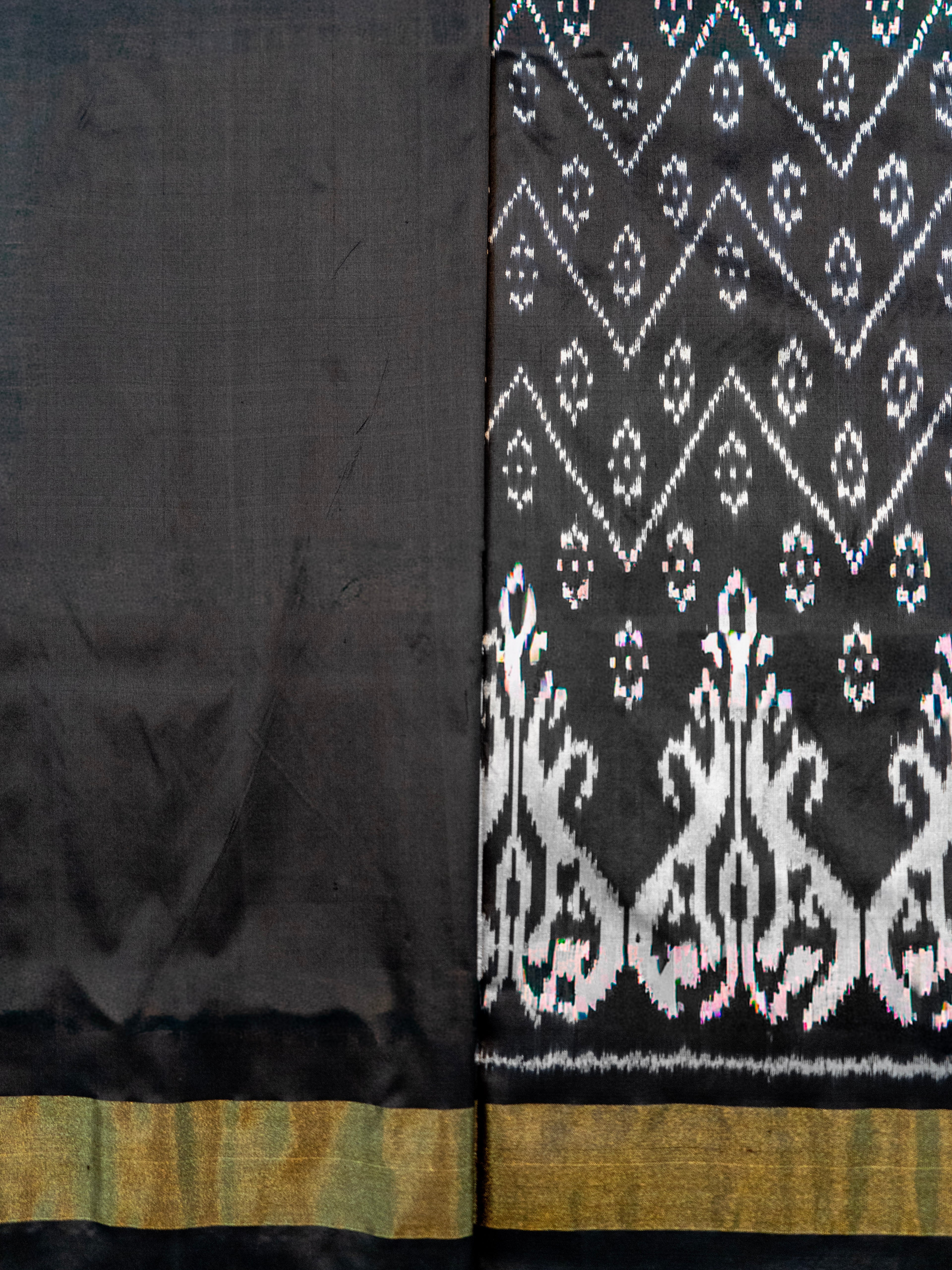 Black Pochampally Zari Silk Saree