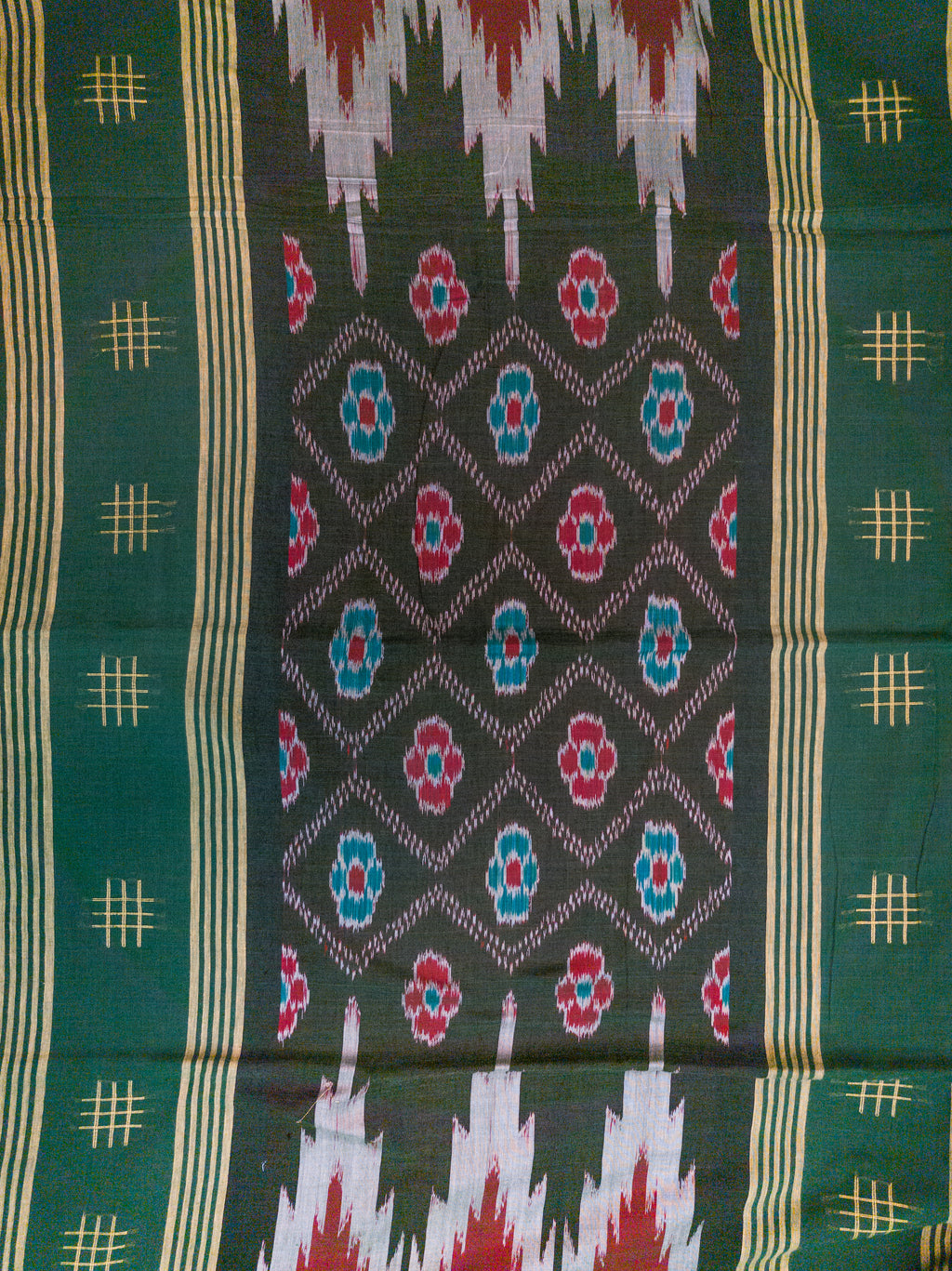 Off White Pochampally Patola Cotton Saree