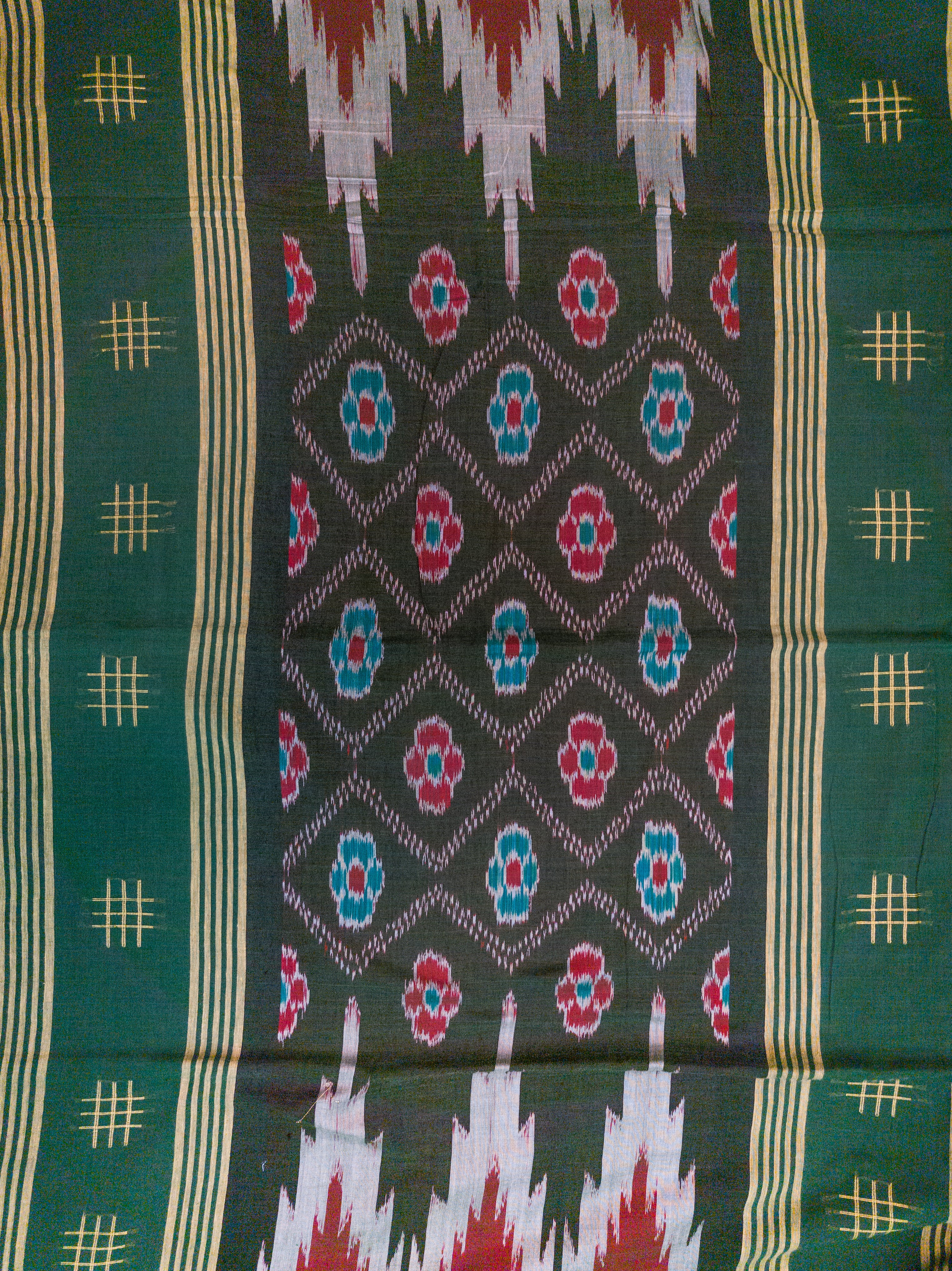 Off White Pochampally Patola Cotton Saree