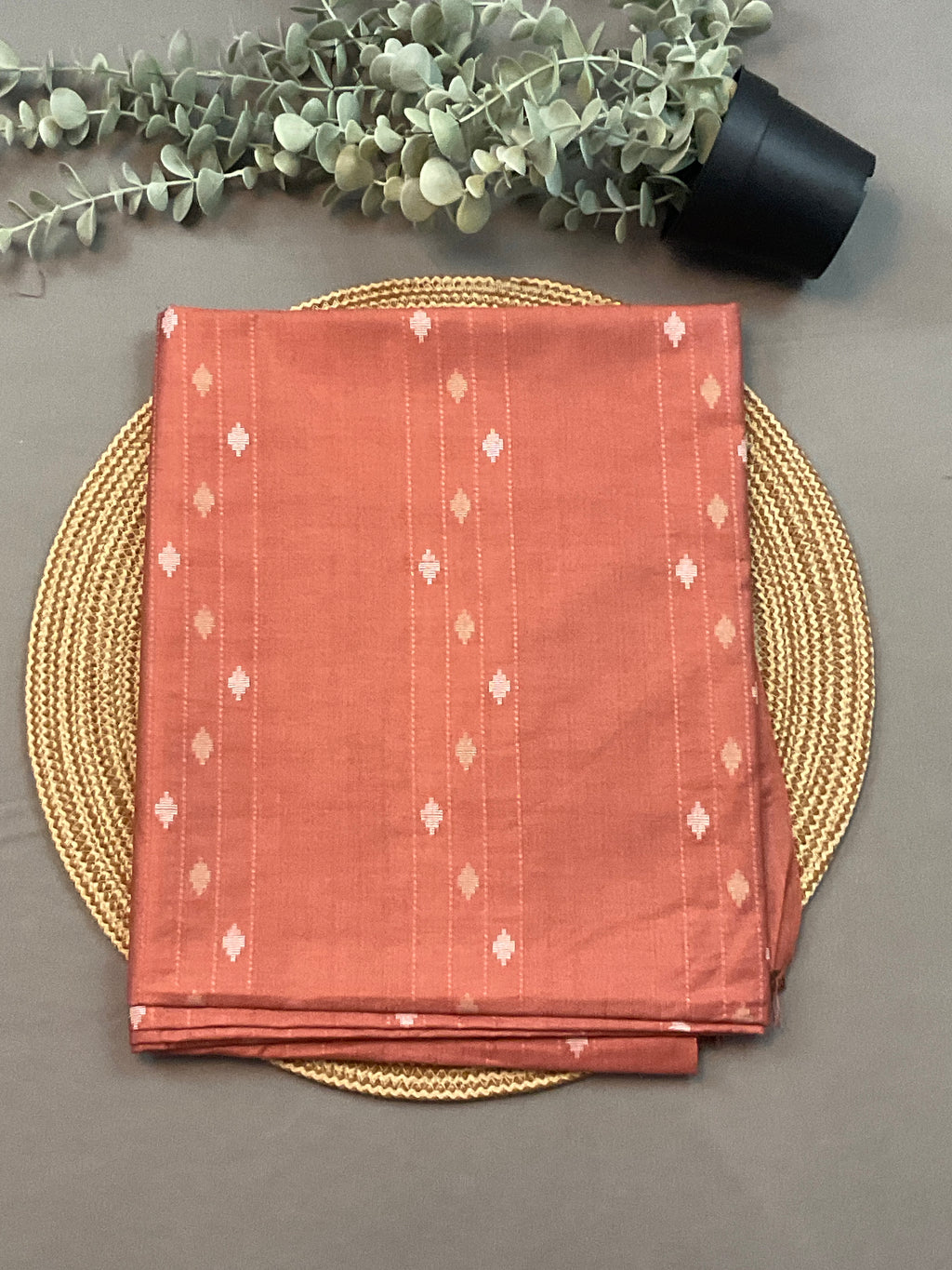 Red Handloom Silk Designer Dress Material – Unstitched 3-Piece Suit with Woven Dupatta