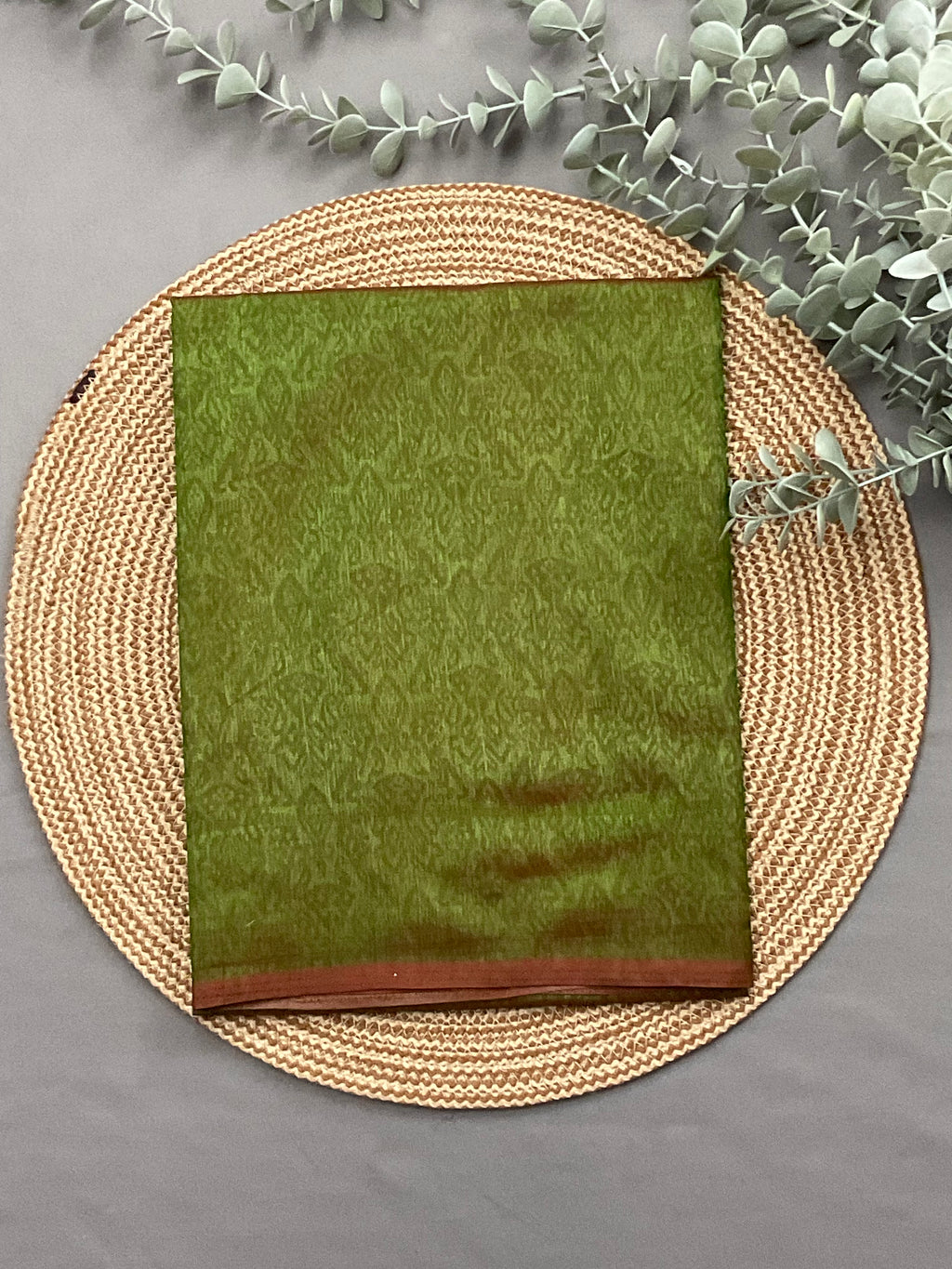 Green designer bottom fabric for rani pink patola print suit set