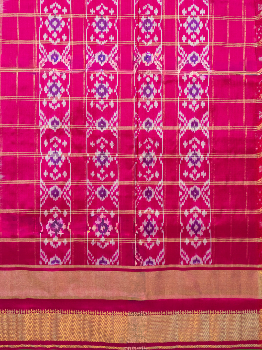 White Pochampally Ghatchola Saree