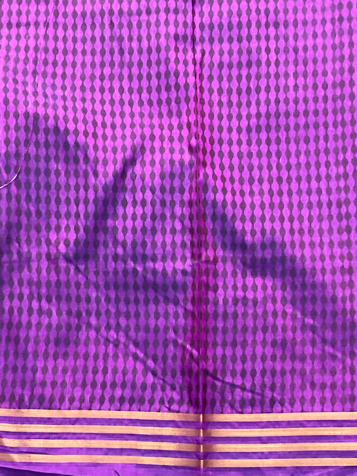 Pochampally Cotton Silk Ikkat Patola Print Saree in Blue with Designer Pink Pallu