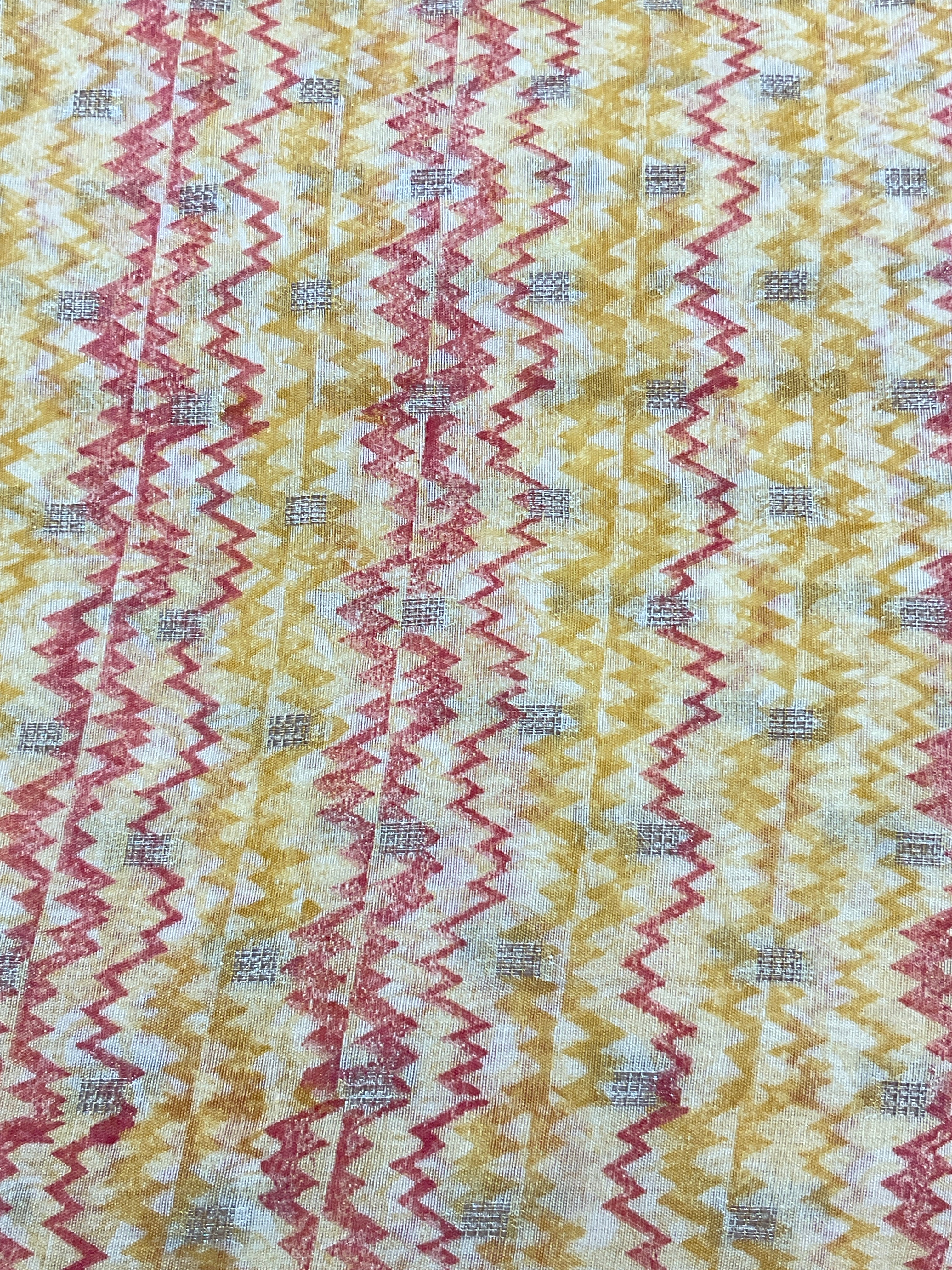 Mustard Butti Handloom Silk Fabric