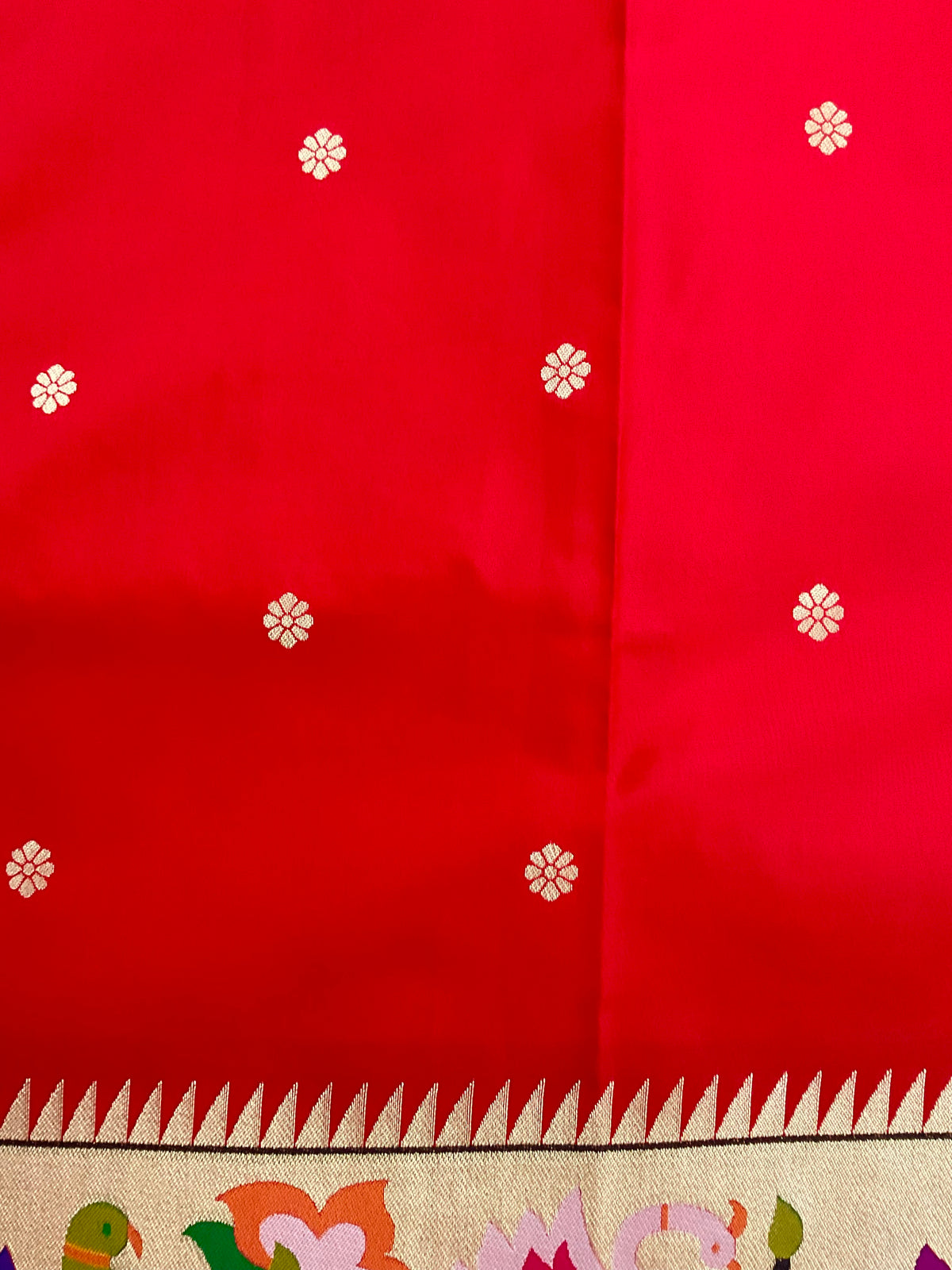 Red Paithani saree with designer blouse