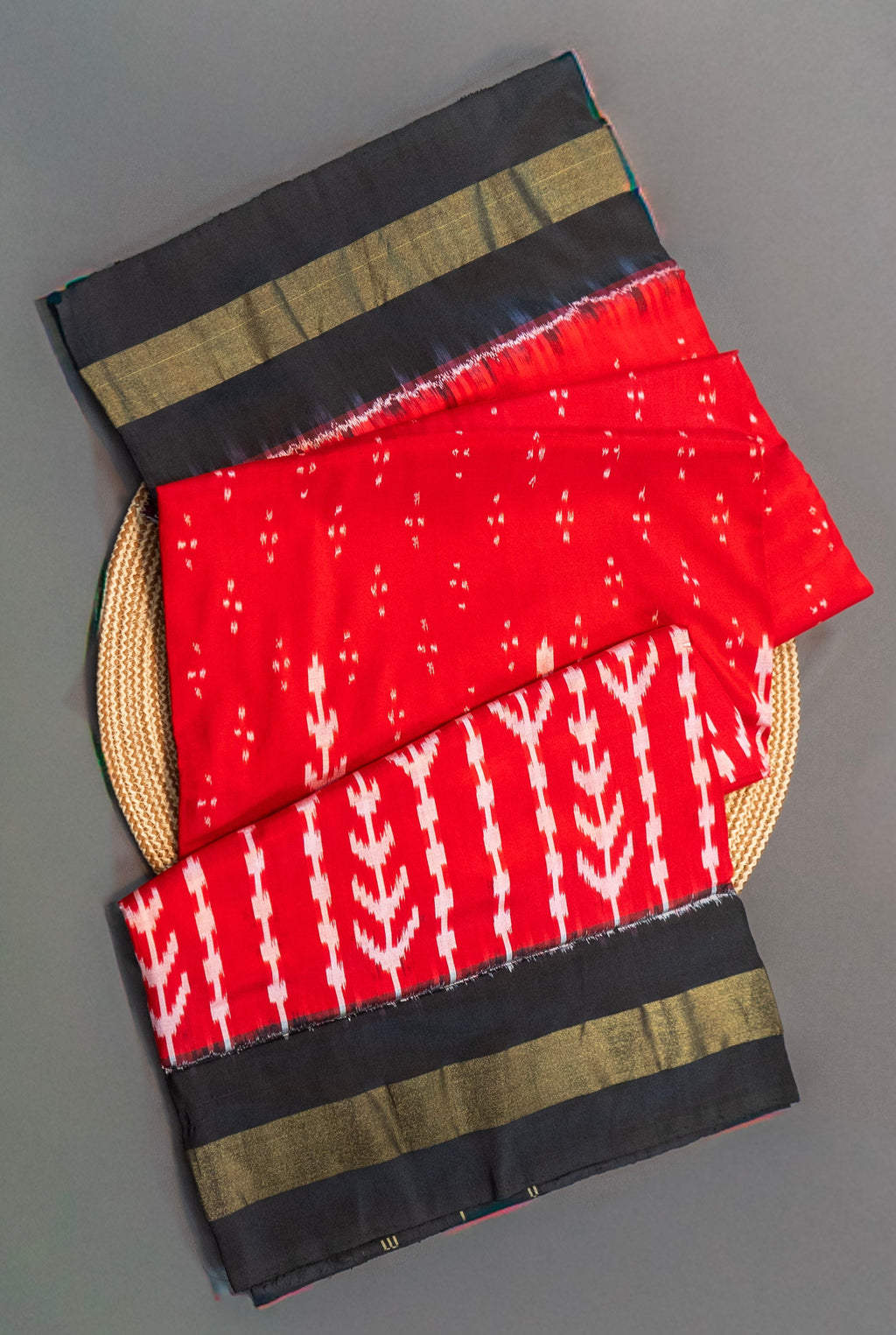 Red Pochampally Zari Silk Saree