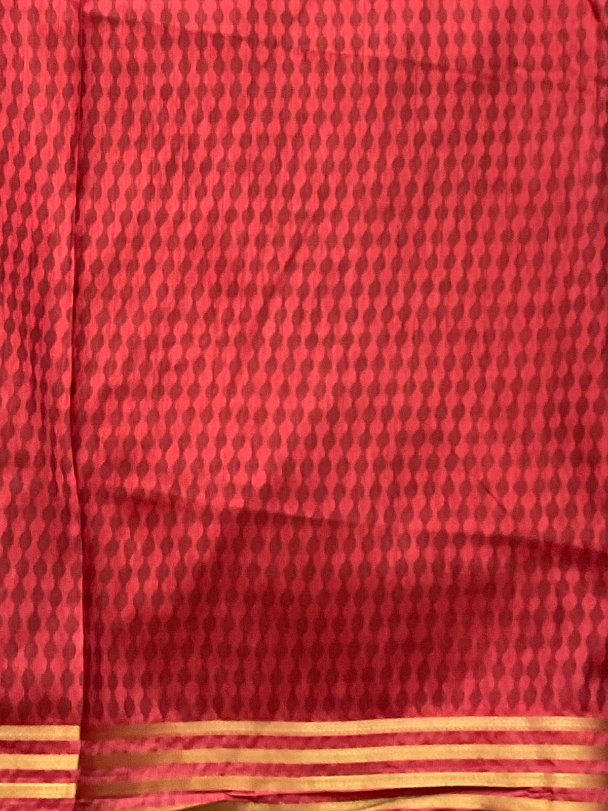 Handprinted Pochampally Patola Cotton Silk Saree in Orange with Red Patola Pallu
