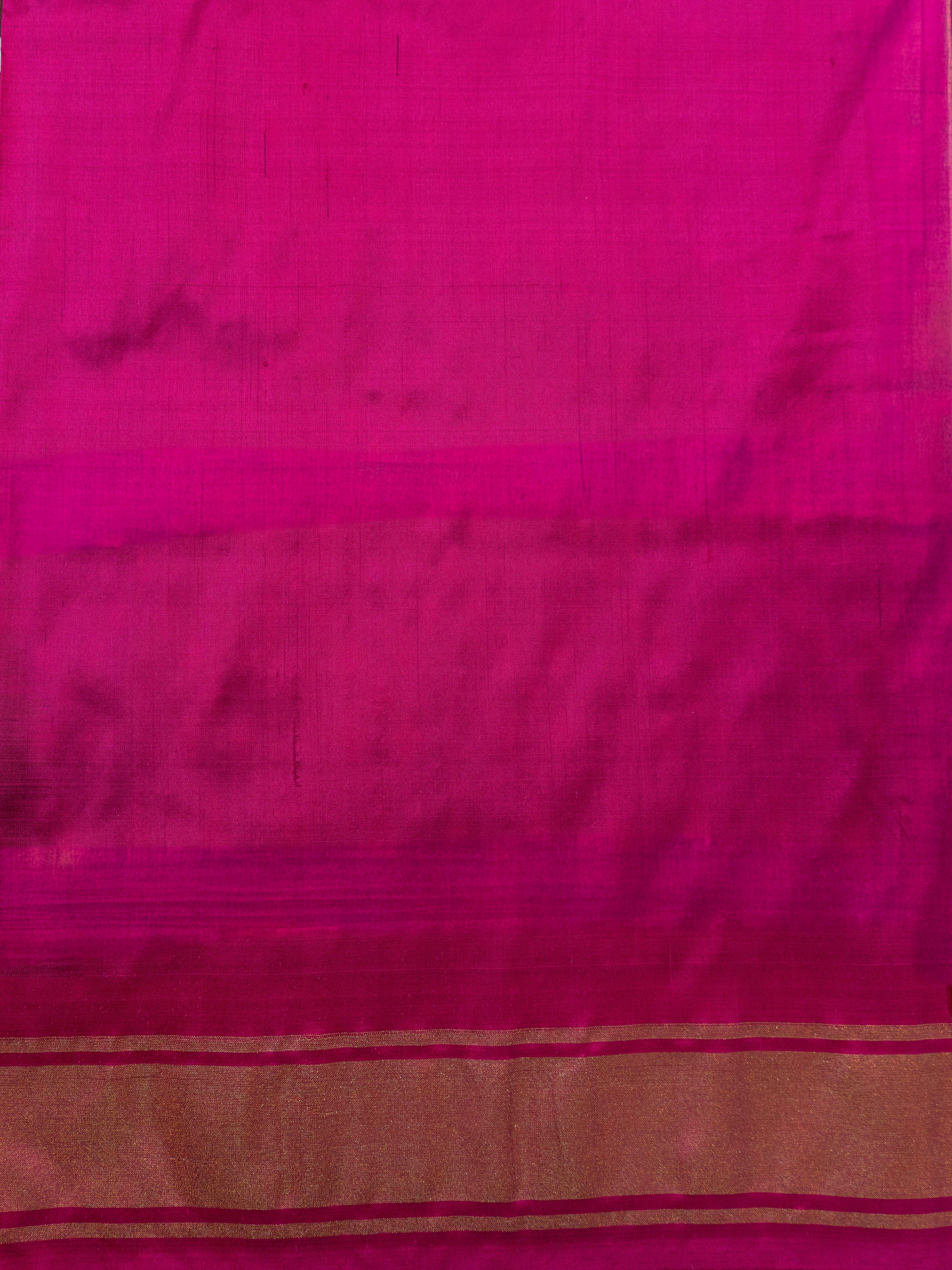 Pure Pochampally Silk Saree in Brown with Ikat Weaving & Contrast Pink Pallu