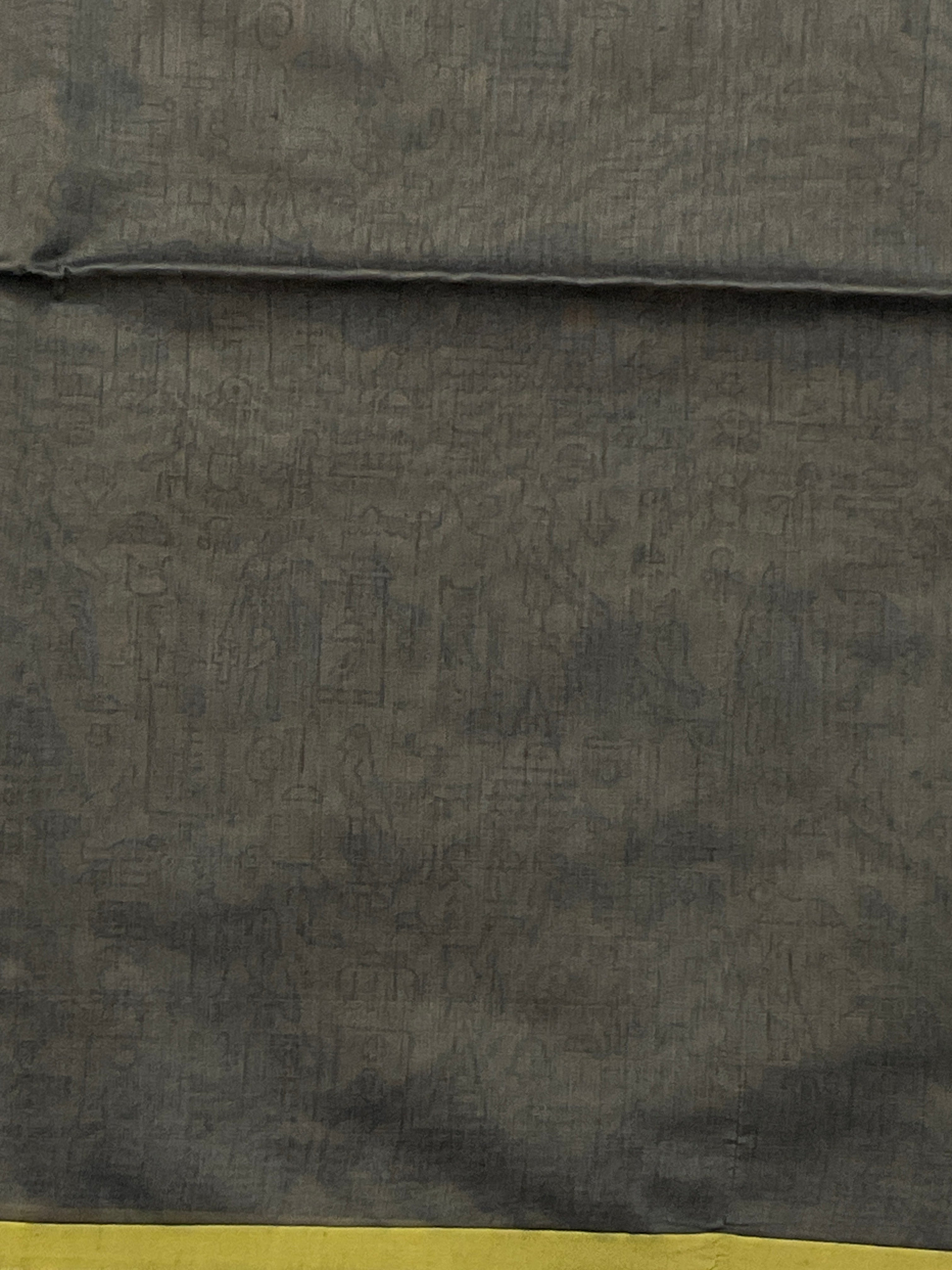 Handloom cotton silk saree in Kalamkari Vareli printing all over with blouse — mustard saree with grey pallu