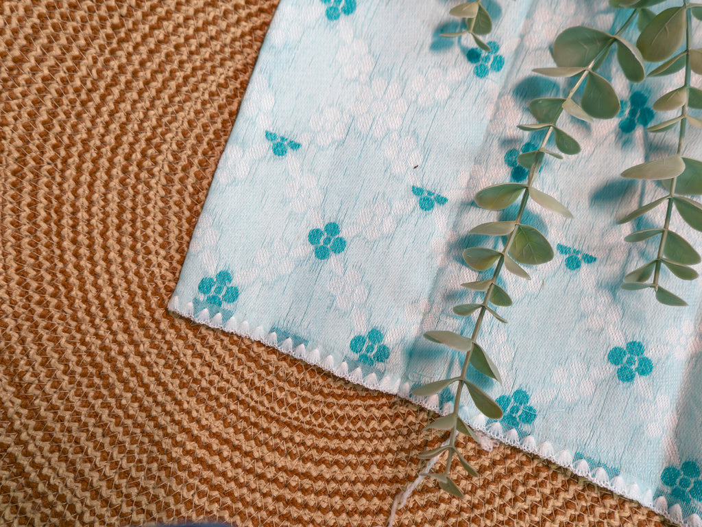 Sky Blue Pochampally Cotton Saree