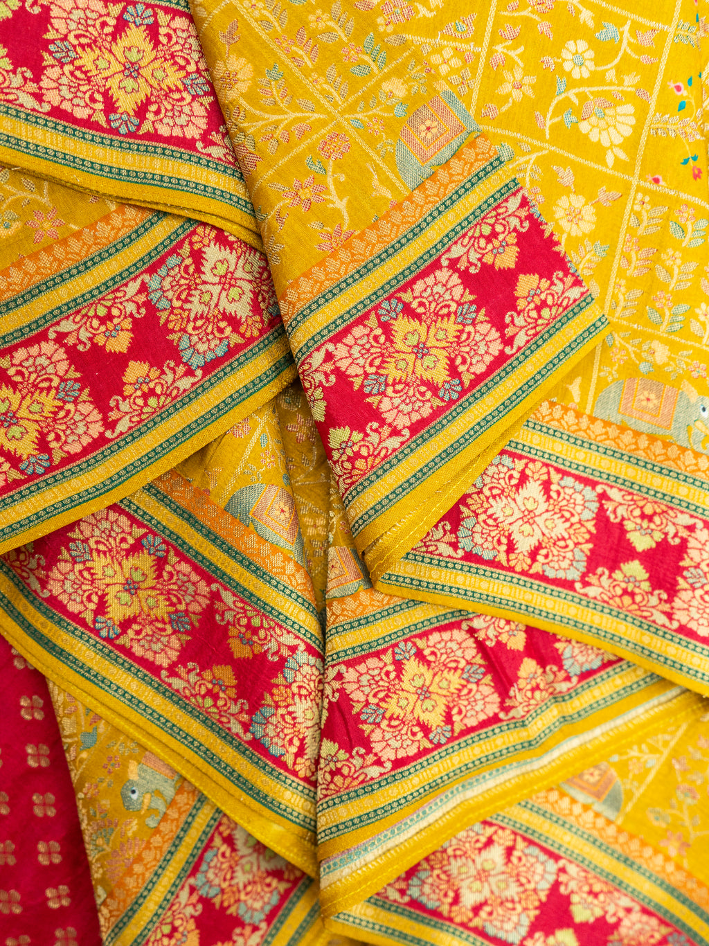 Mustard Rajwada Silk Saree
