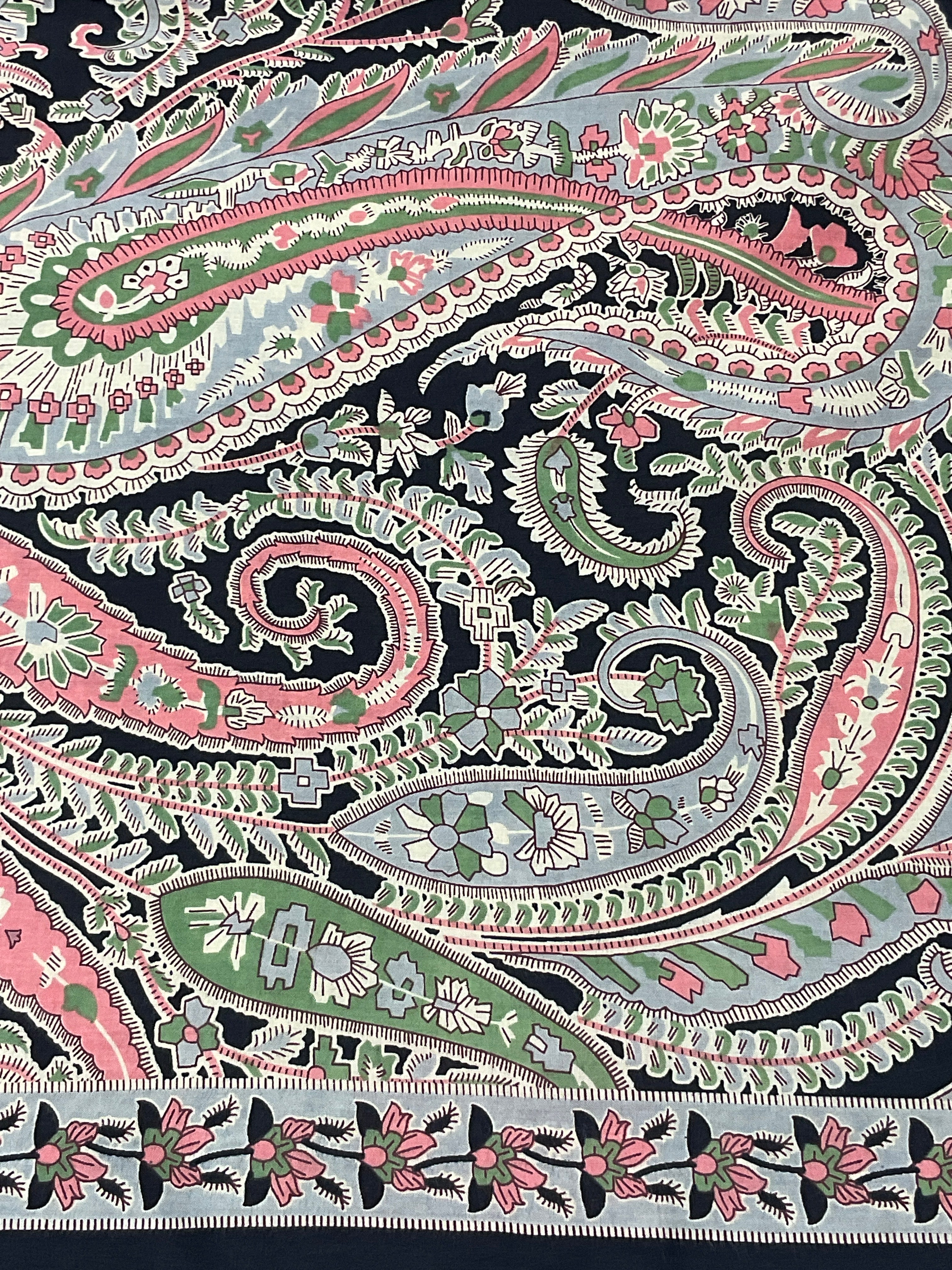 Black Pochampally Patola Fabric