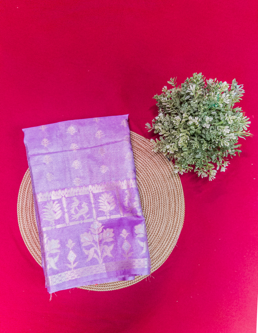 Lavender Tissue Silk Saree