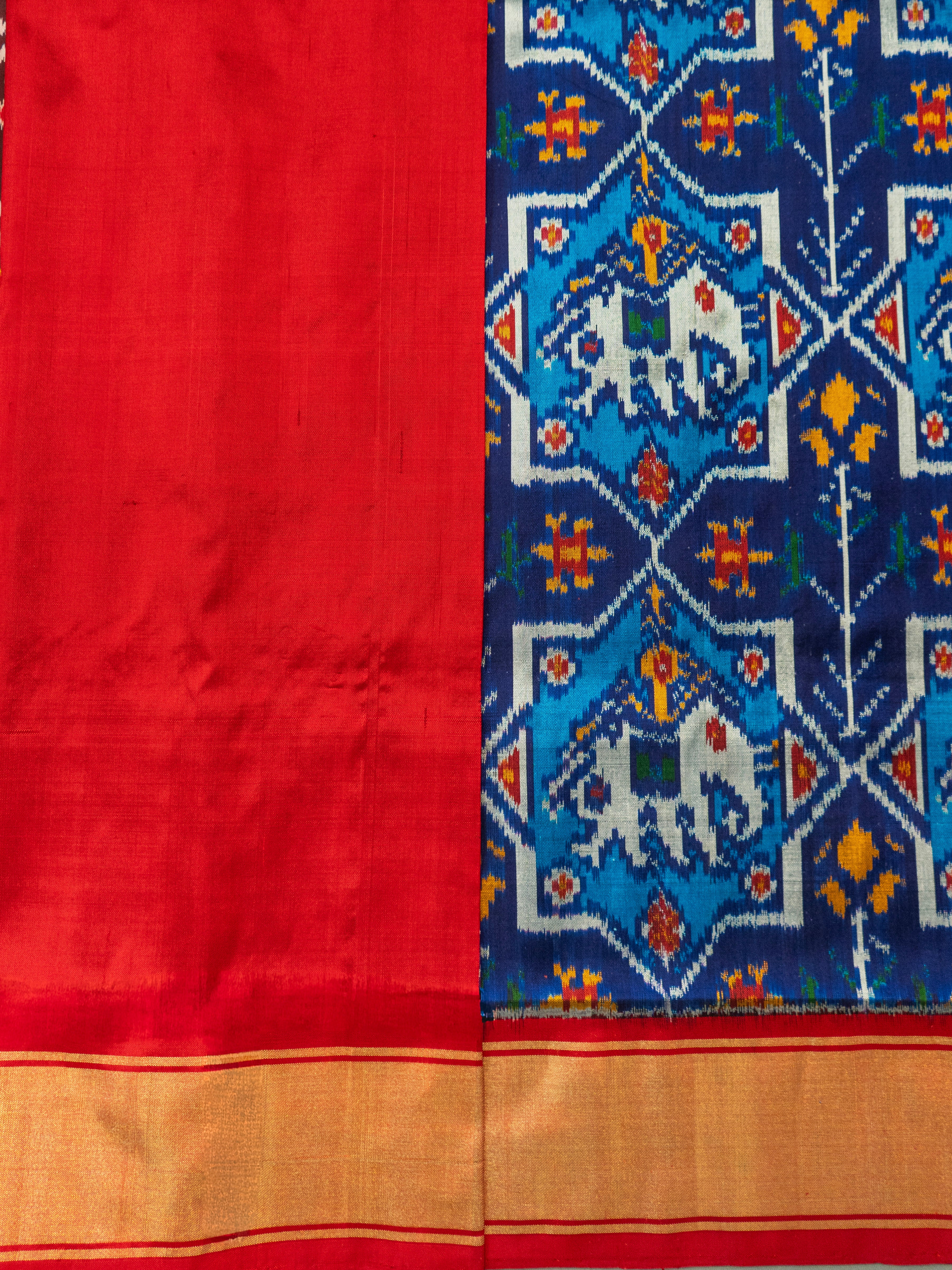 Blue Pochampally Ikat Silk Saree