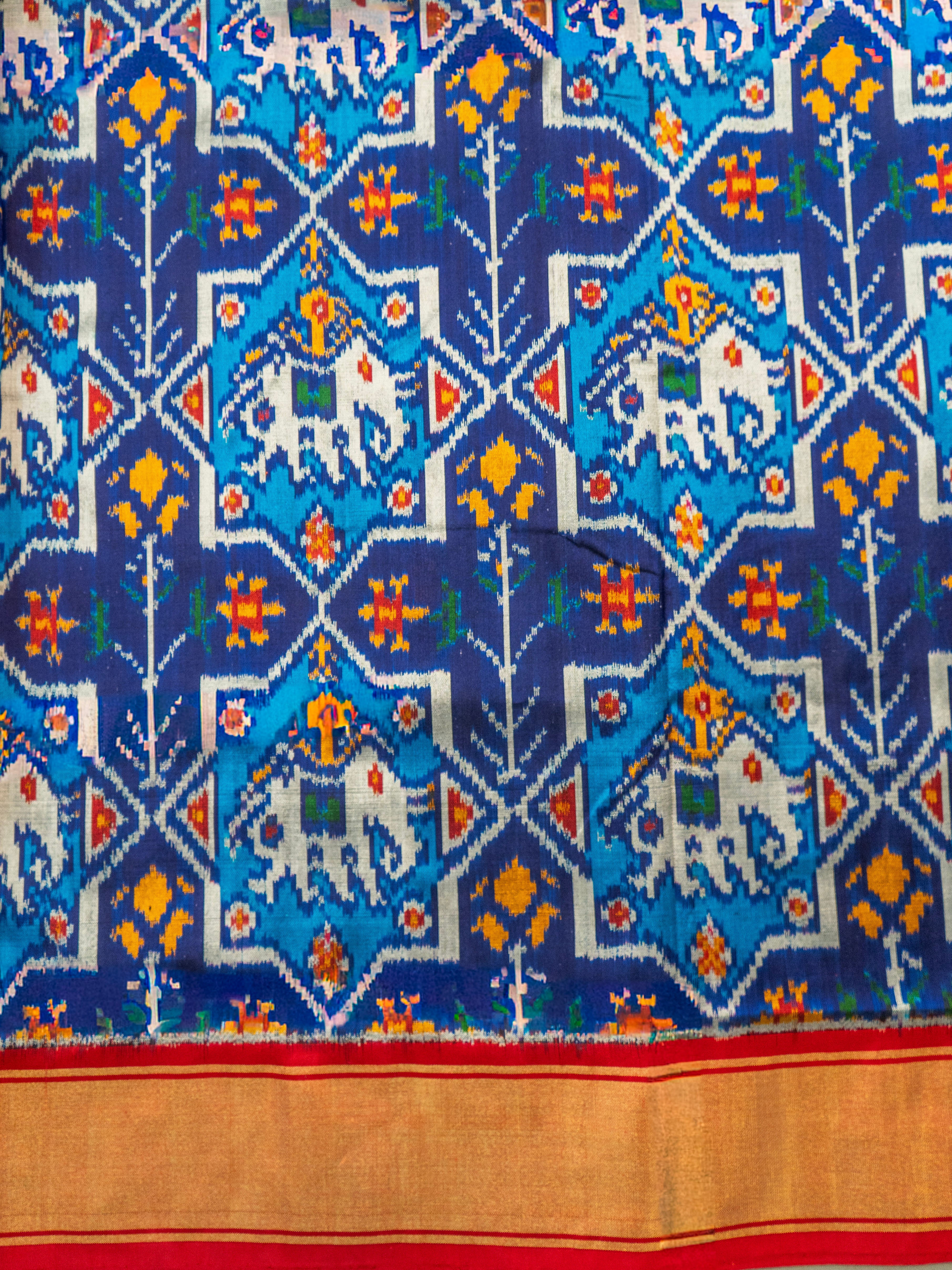 Blue Pochampally Ikat Silk Saree