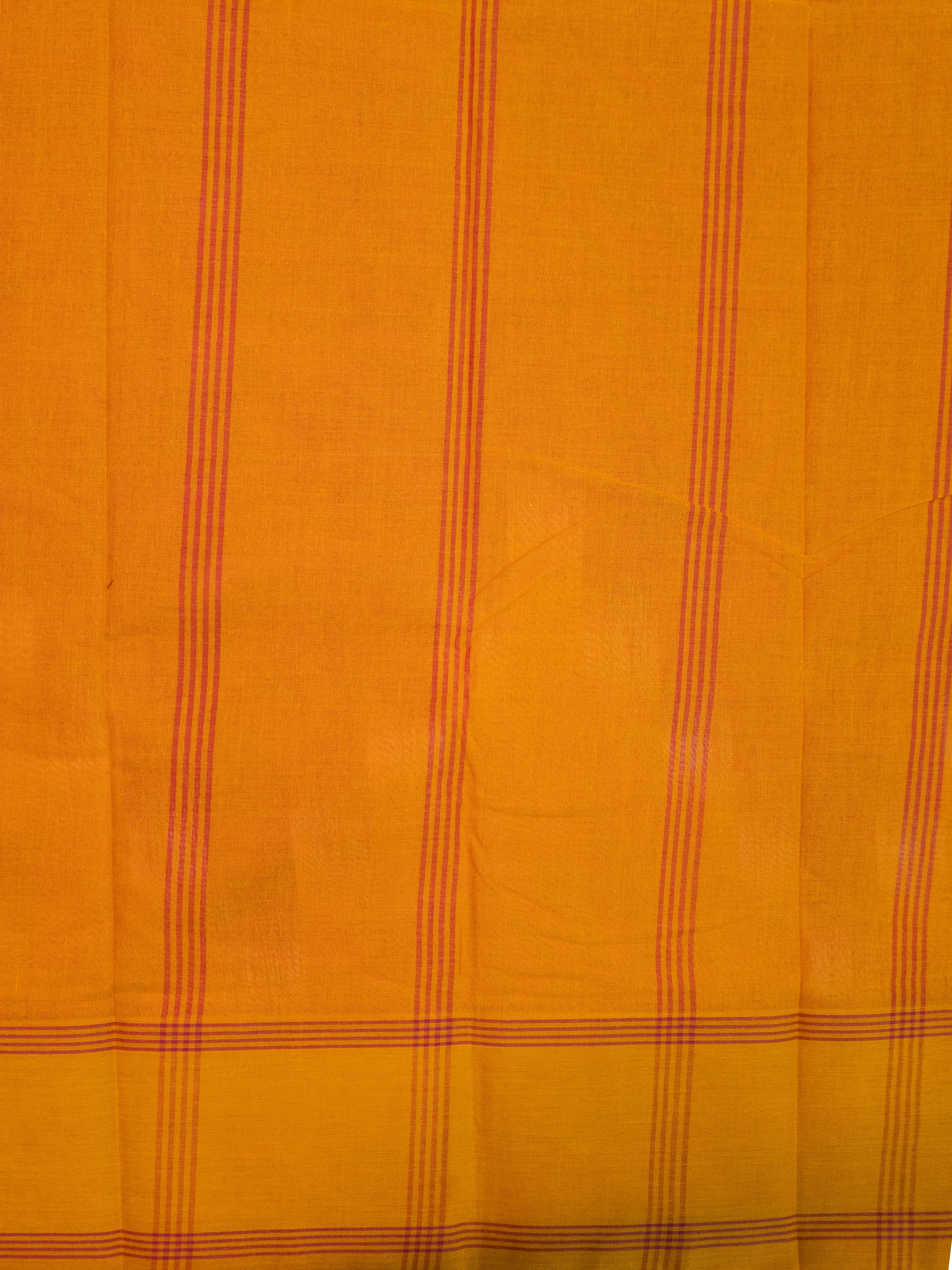 Red Pochampally Ikat Cotton Saree with Mustard Pallu